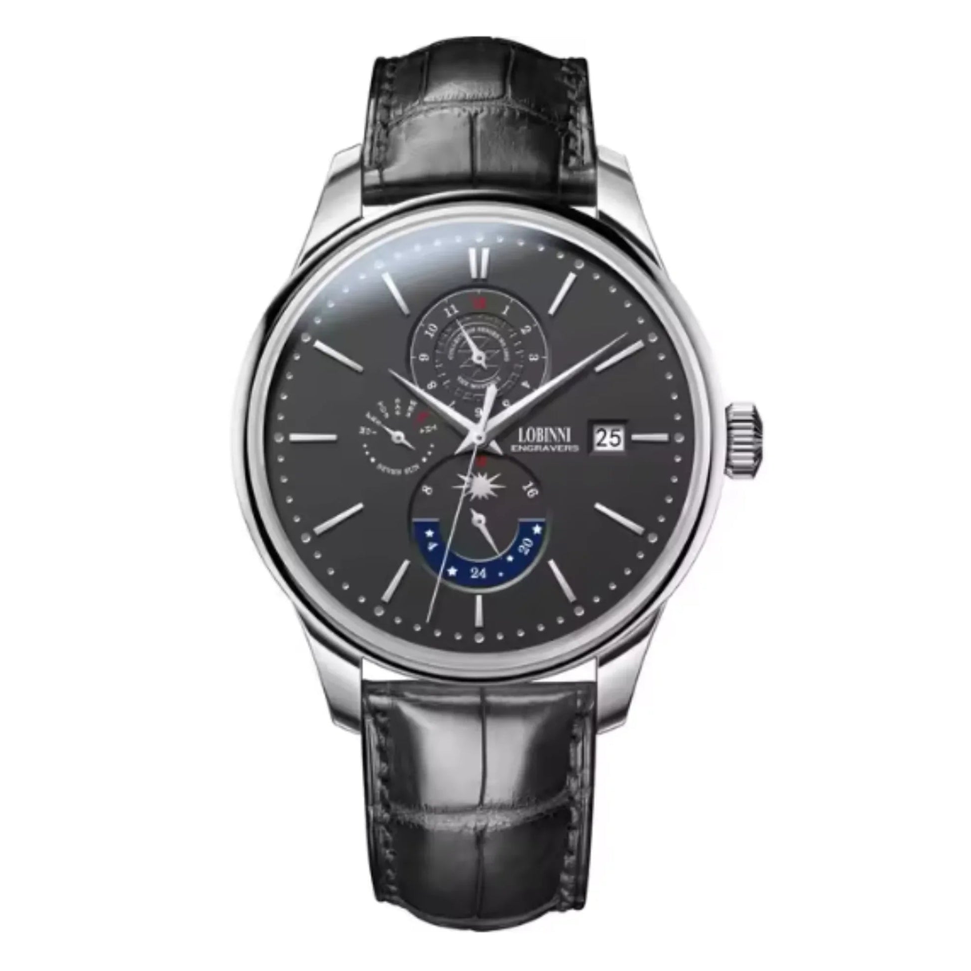 LOBINNI Luxury Mens Watches,Men Automatic Watch Self Wind Mechanical Wristwatch Waterproof Switzerland Month Week Date 24 Hours - 16066 - DREAM WATCHES