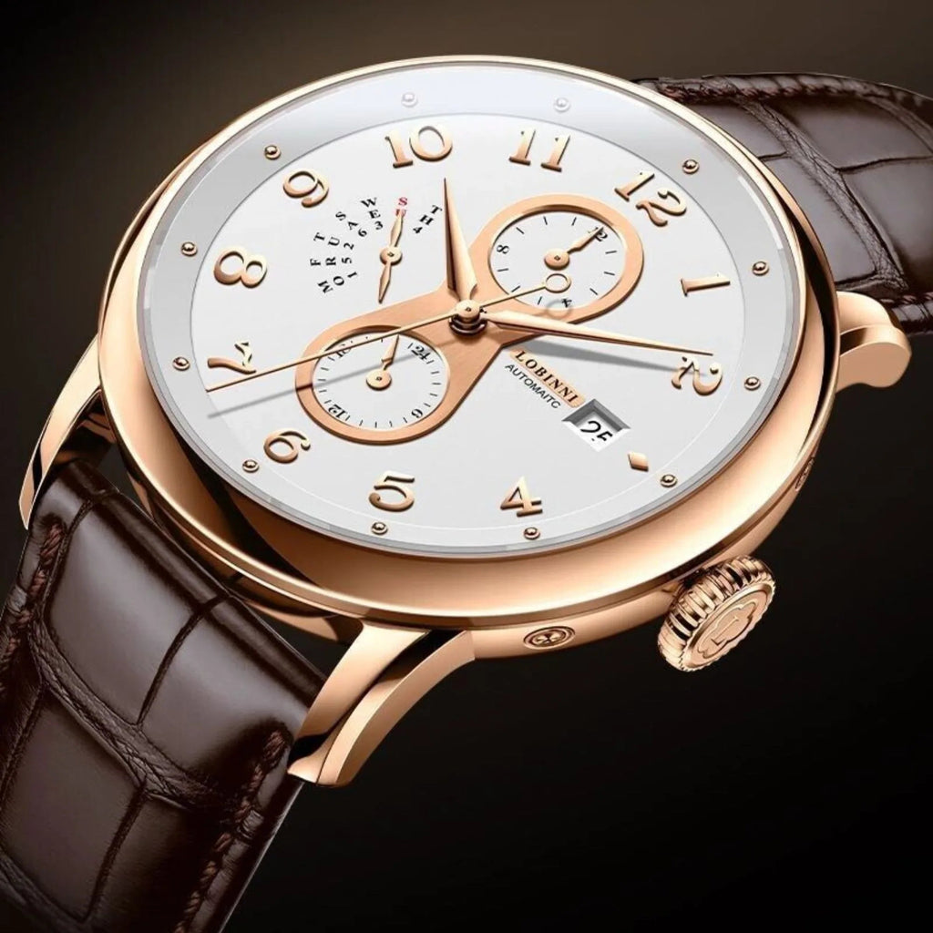 LOBINNI Me Automatic Watch 41mm Luxury Mechanical Wristwatch 50M Week,Date,Month - A9227 - DREAM WATCHES