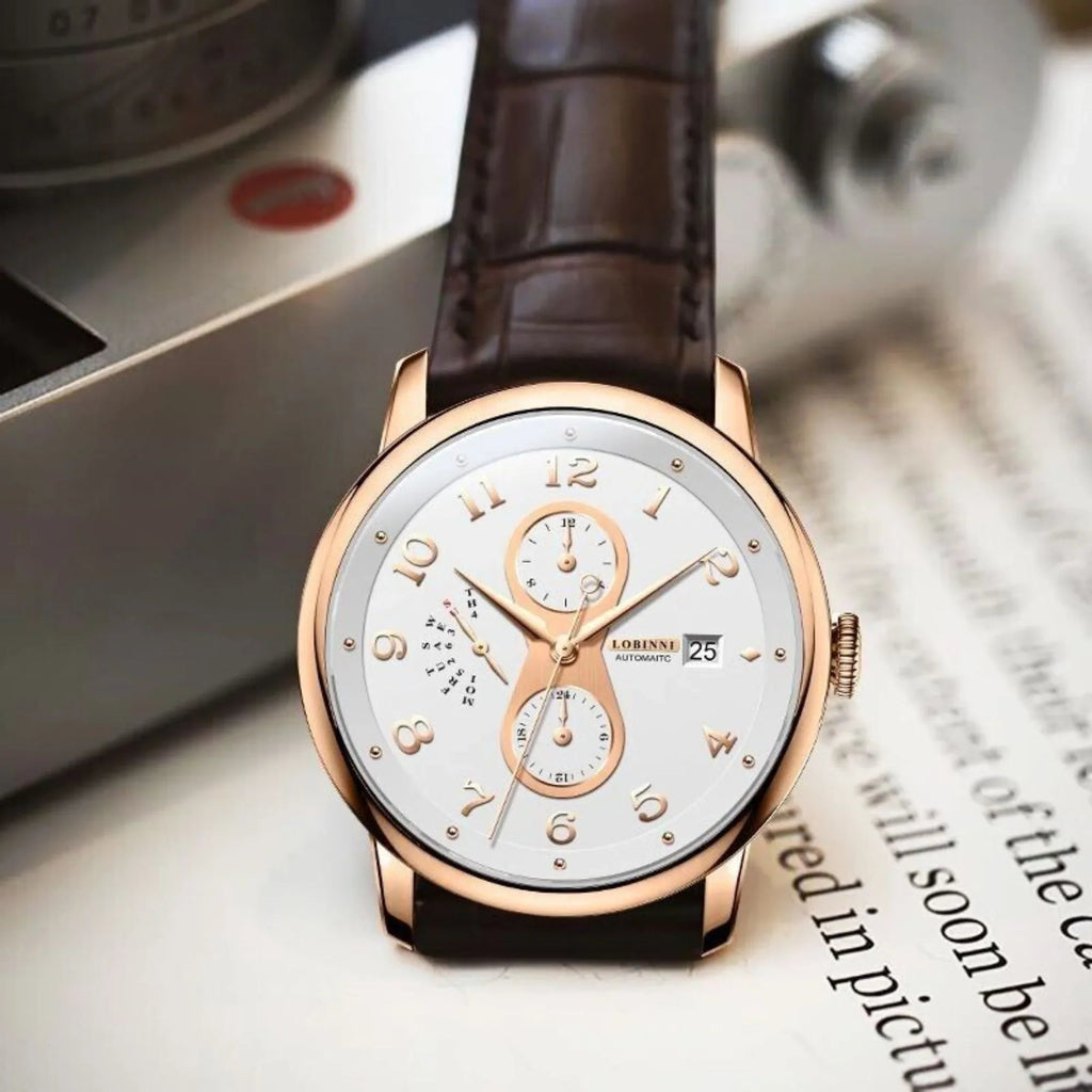 LOBINNI Me Automatic Watch 41mm Luxury Mechanical Wristwatch 50M Week,Date,Month - A9227 - DREAM WATCHES