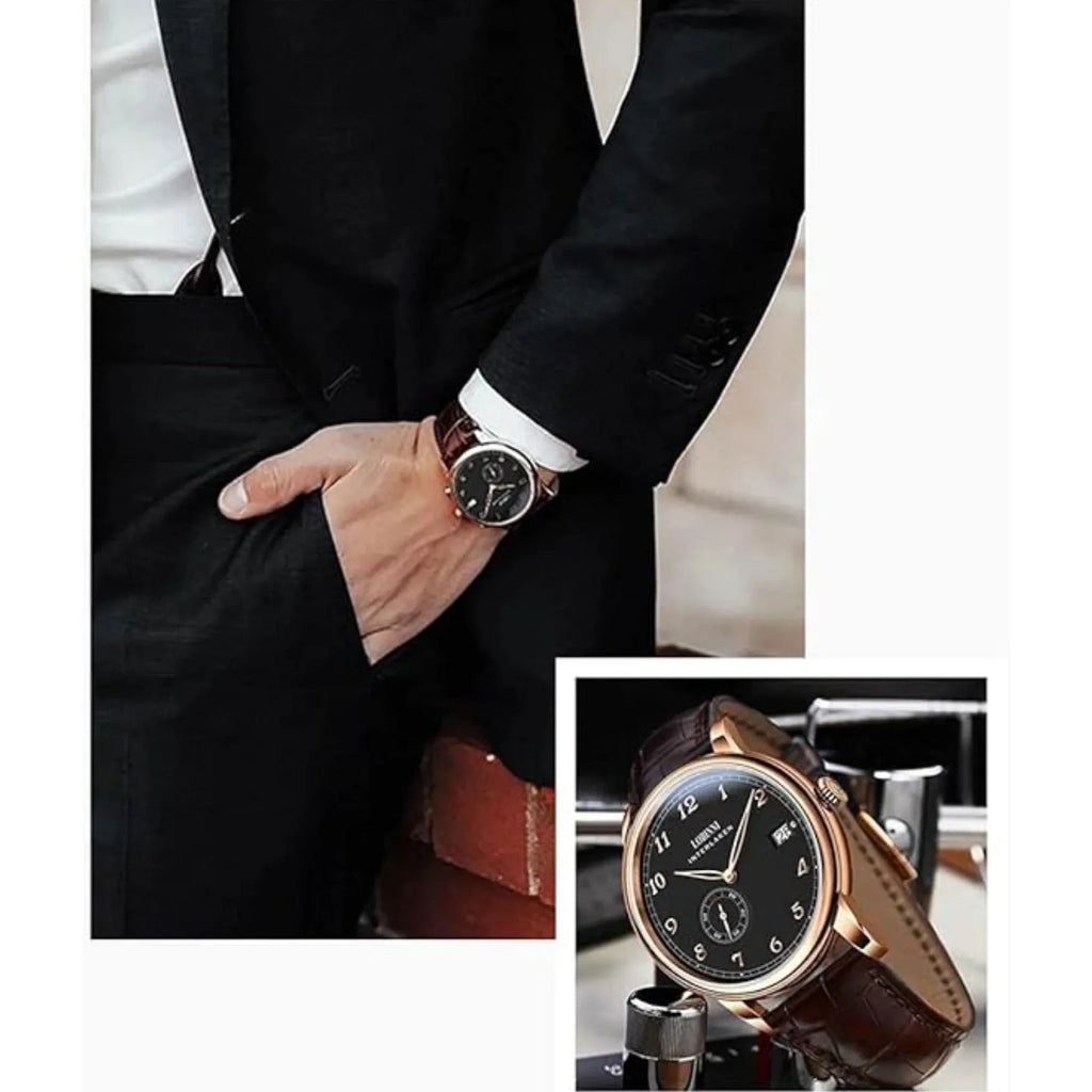Lobinni Men Luxury Watch Automatic Ulththin Mechanical Wristwatch with Micro Rotor Movement - DREAM WATCHES