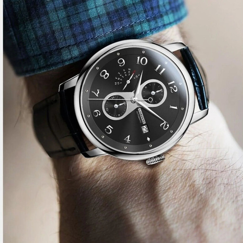 LOBINNI Mens Automatic Watch 41mm Luxury Mechanical Wristwatch 50M Week,Date,Month - A9227 - DREAM WATCHES