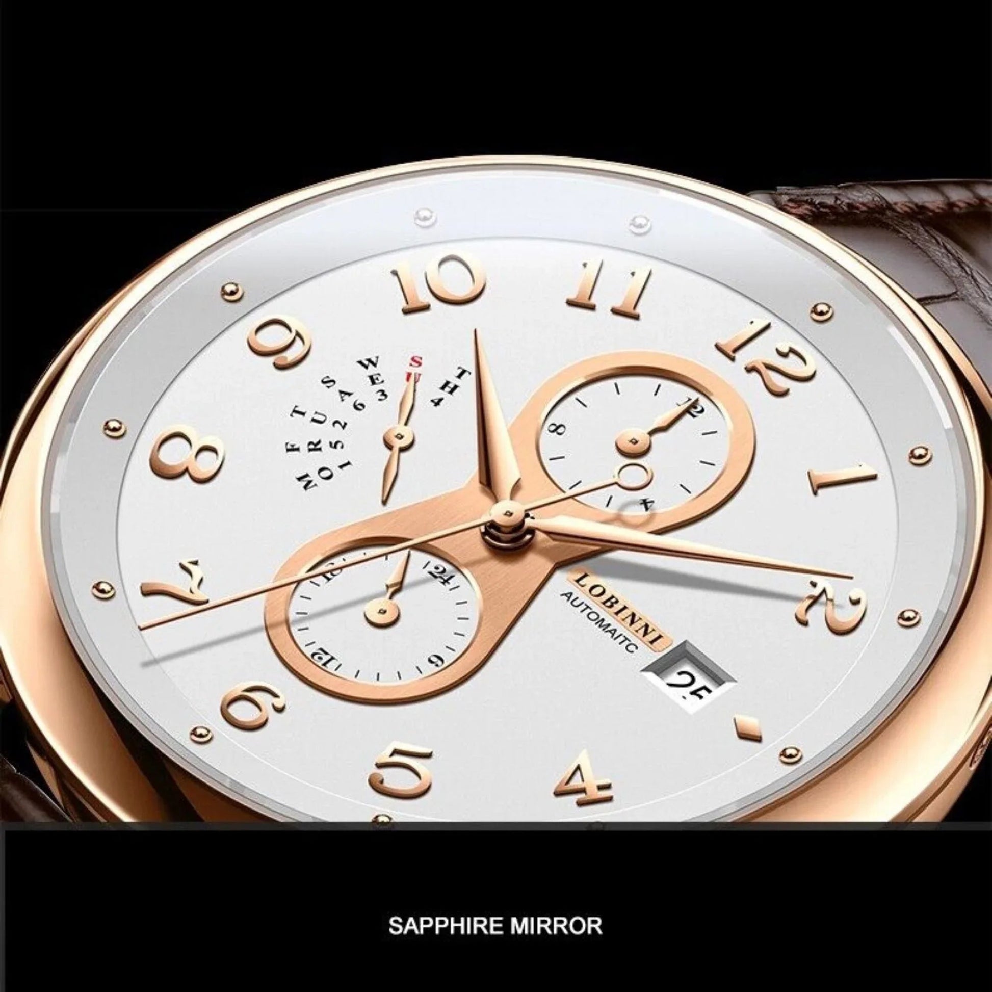 LOBINNI Mens Automatic Watch 41mm Luxury Mechanical Wristwatch 50M Week,Date,Month - A9227 - DREAM WATCHES