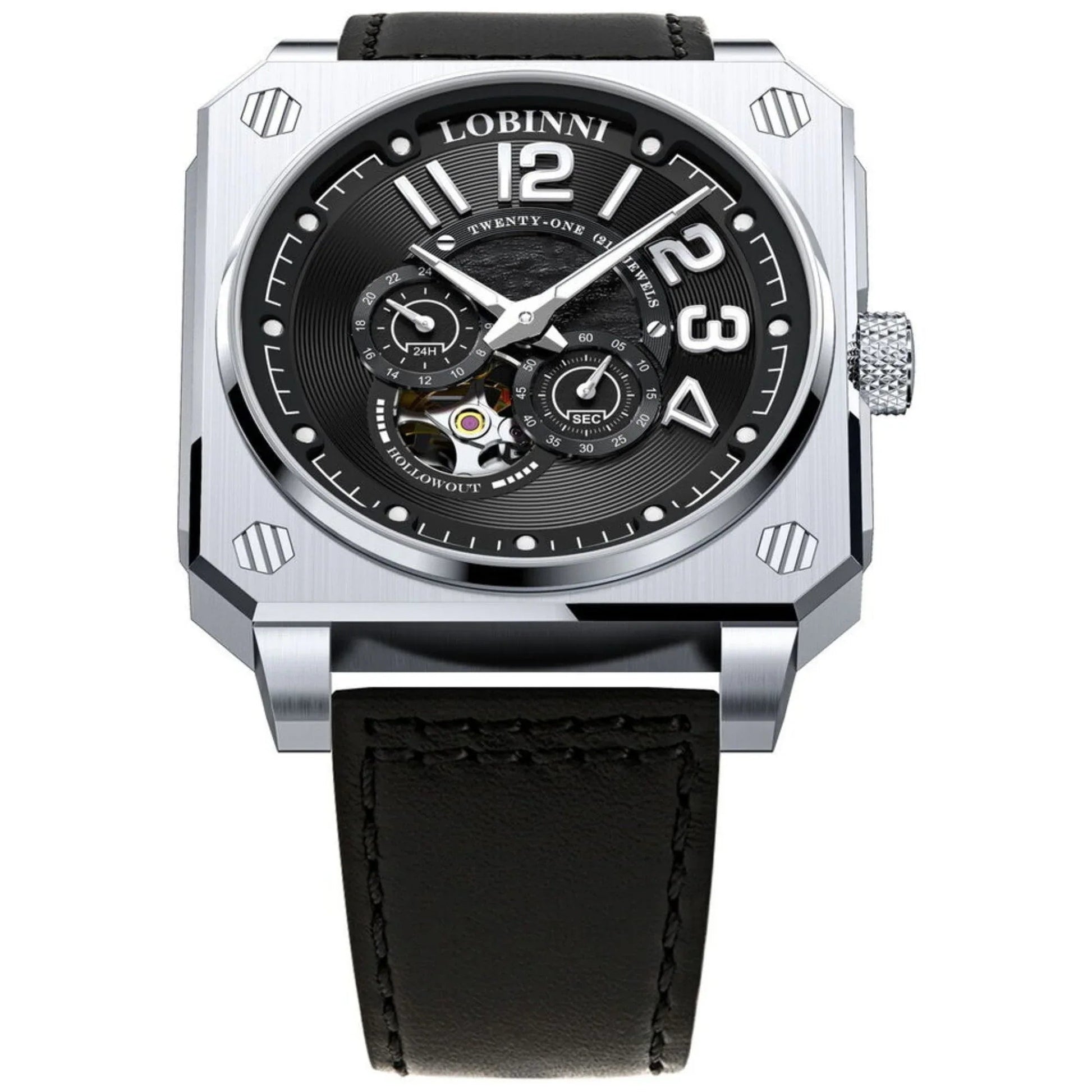 LOBINNI Mens Automatic Watches Luxury Luminous Mechanical Wristwatch Square Case - 16065 - DREAM WATCHES