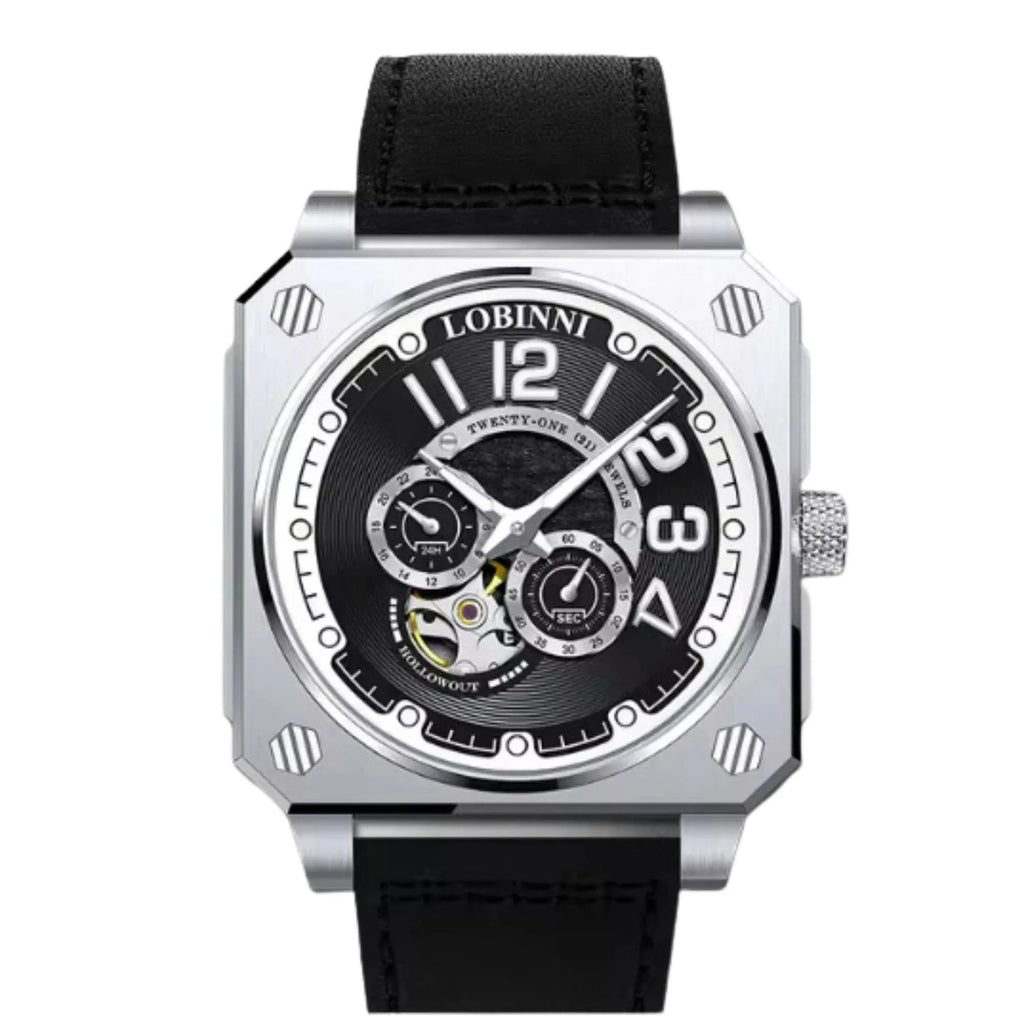 LOBINNI Mens Automatic Watches Luxury Luminous Mechanical Wristwatch Square Case - 16065 - DREAM WATCHES