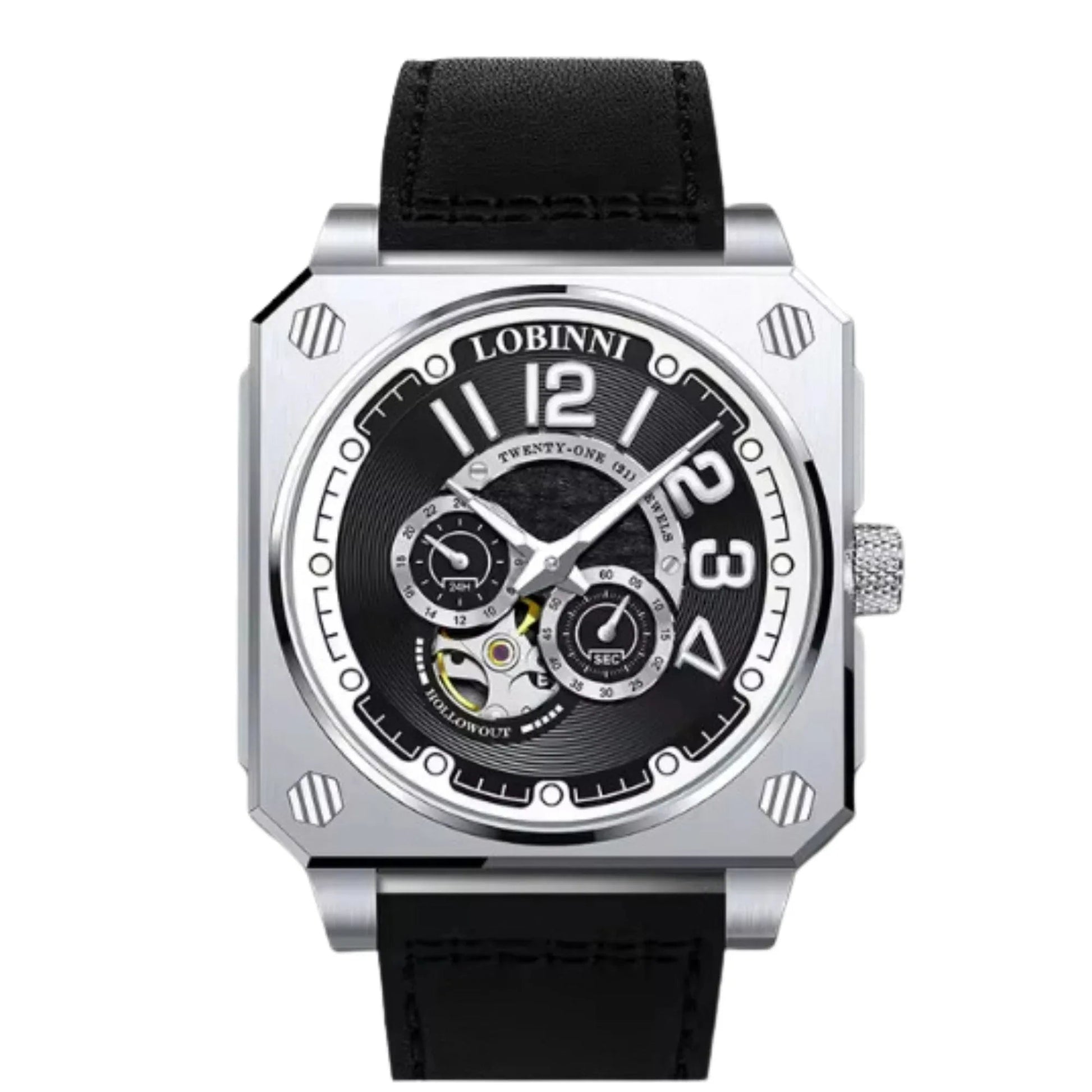 LOBINNI Mens Automatic Watches Luxury Luminous Mechanical Wristwatch Square Case - 16065 - DREAM WATCHES