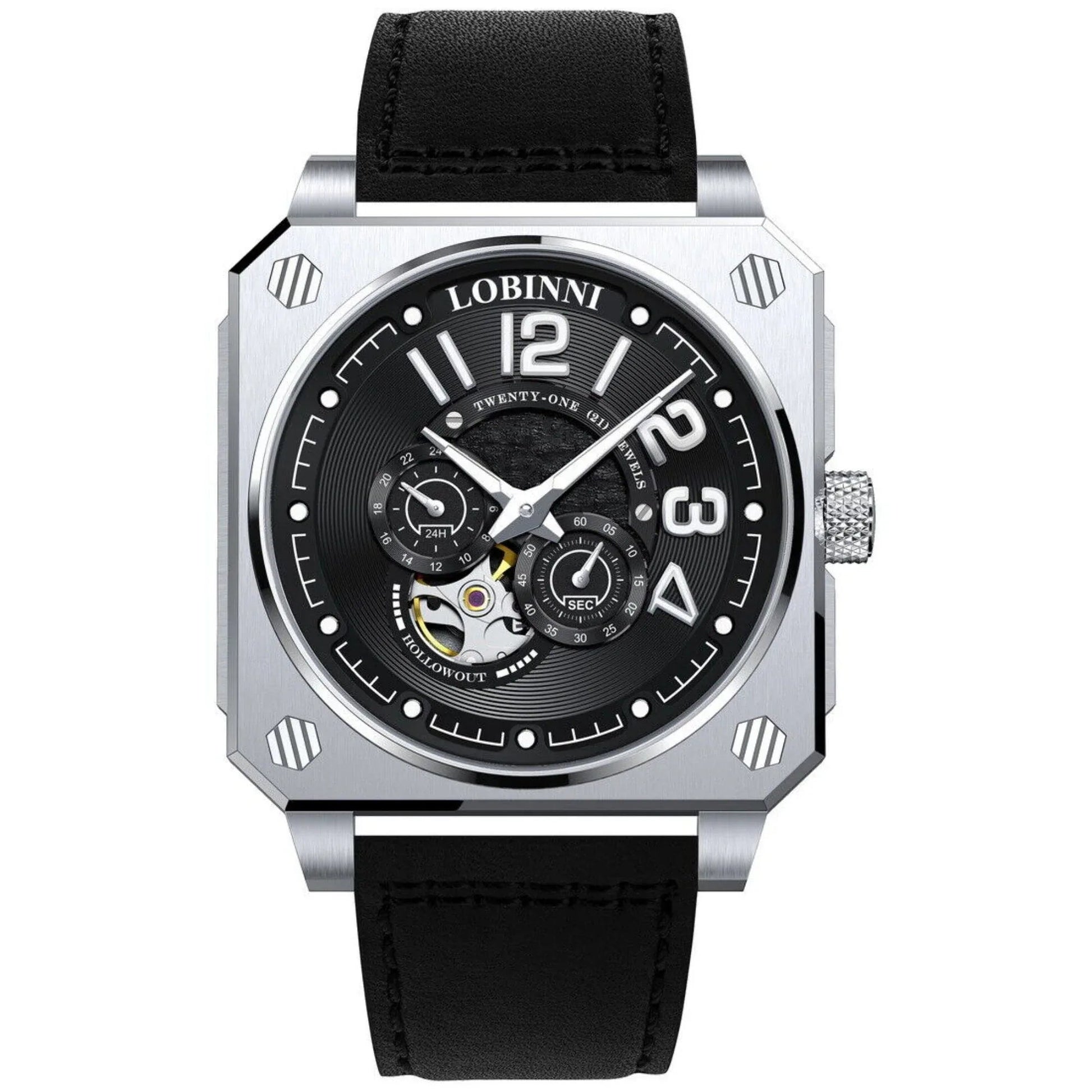 LOBINNI Mens Automatic Watches Luxury Luminous Mechanical Wristwatch Square Case - 16065 - DREAM WATCHES