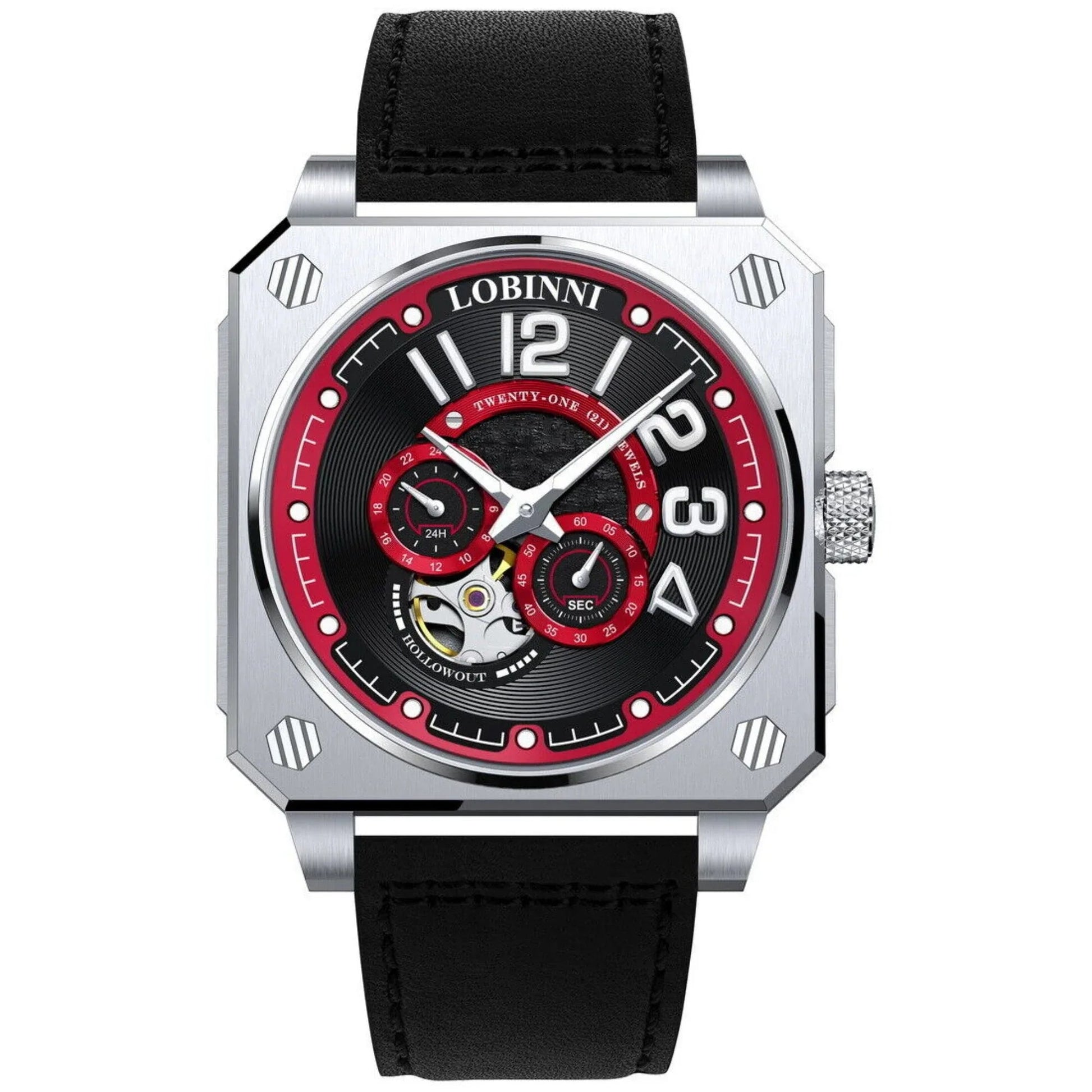 LOBINNI Mens Automatic Watches Luxury Luminous Mechanical Wristwatch Square Case - 16065 - DREAM WATCHES