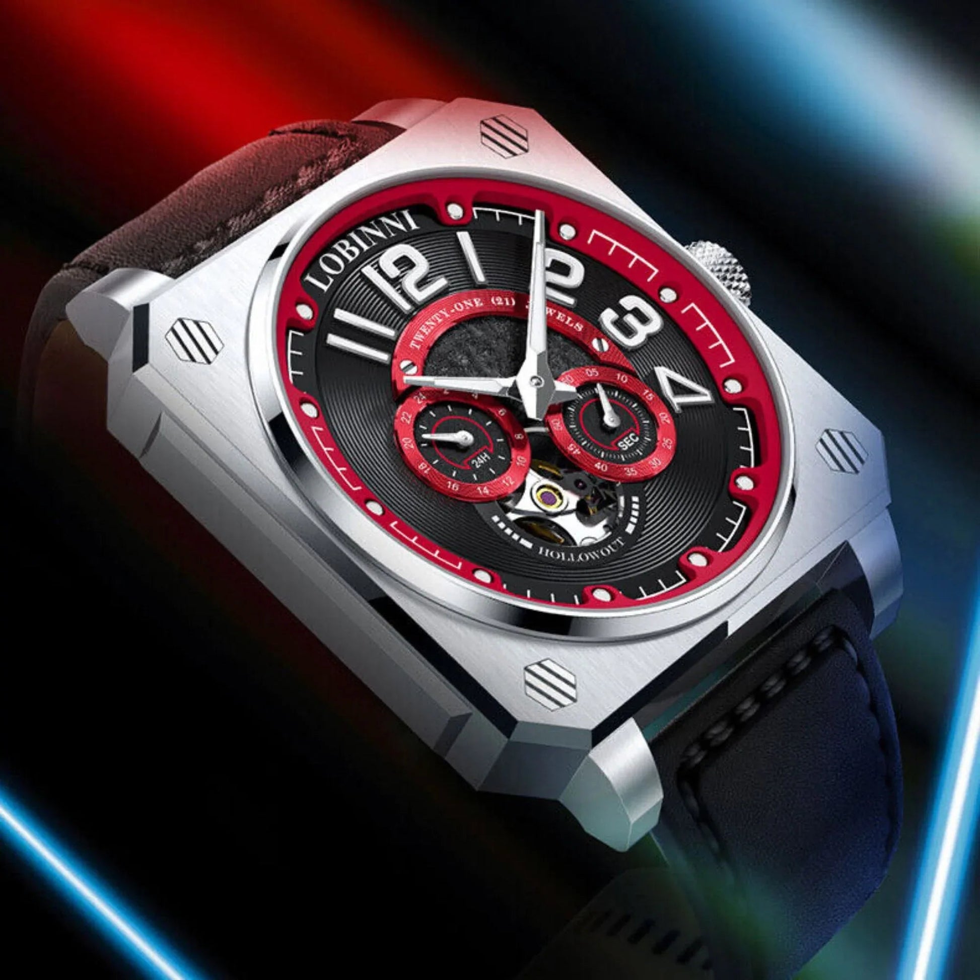 LOBINNI Mens Automatic Watches Luxury Luminous Mechanical Wristwatch Square Case - 16065 - DREAM WATCHES