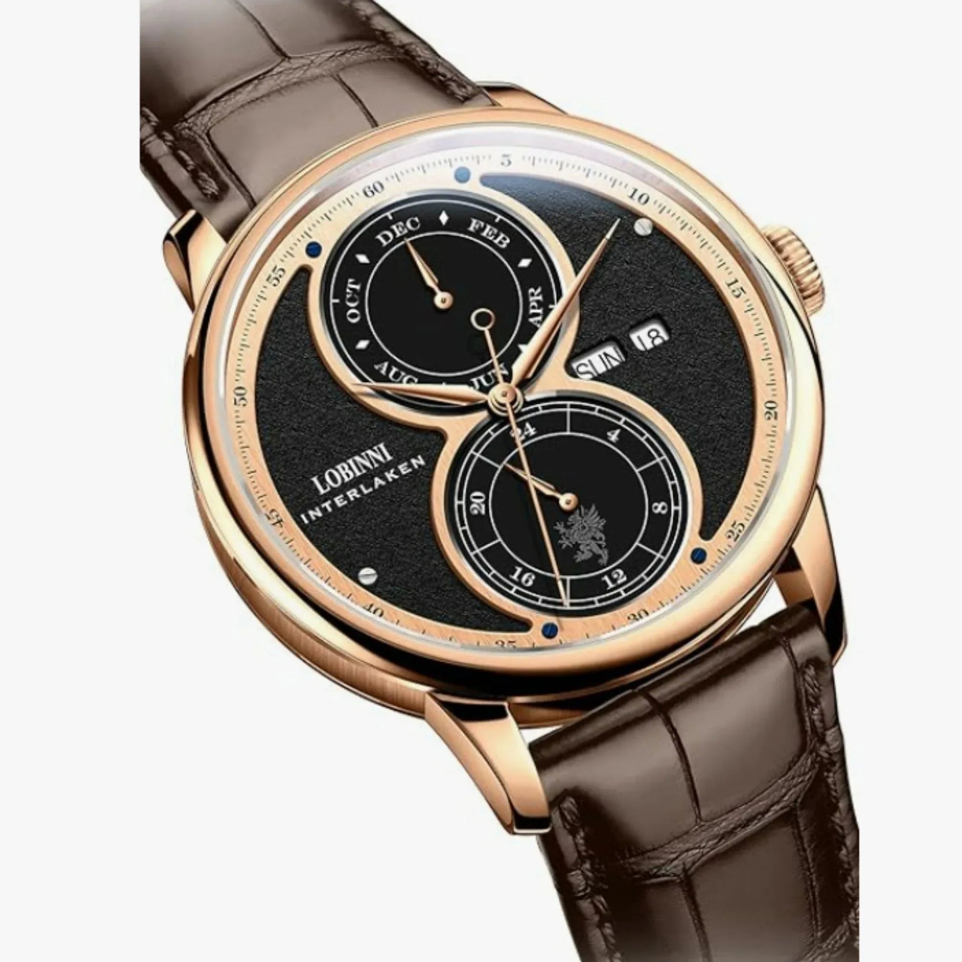 Lobinni Men's Stainless Steel Dress Automatic Mechanical Week Calendar Fashion Top Brand Luxury Watch - 18015 - DREAM WATCHES
