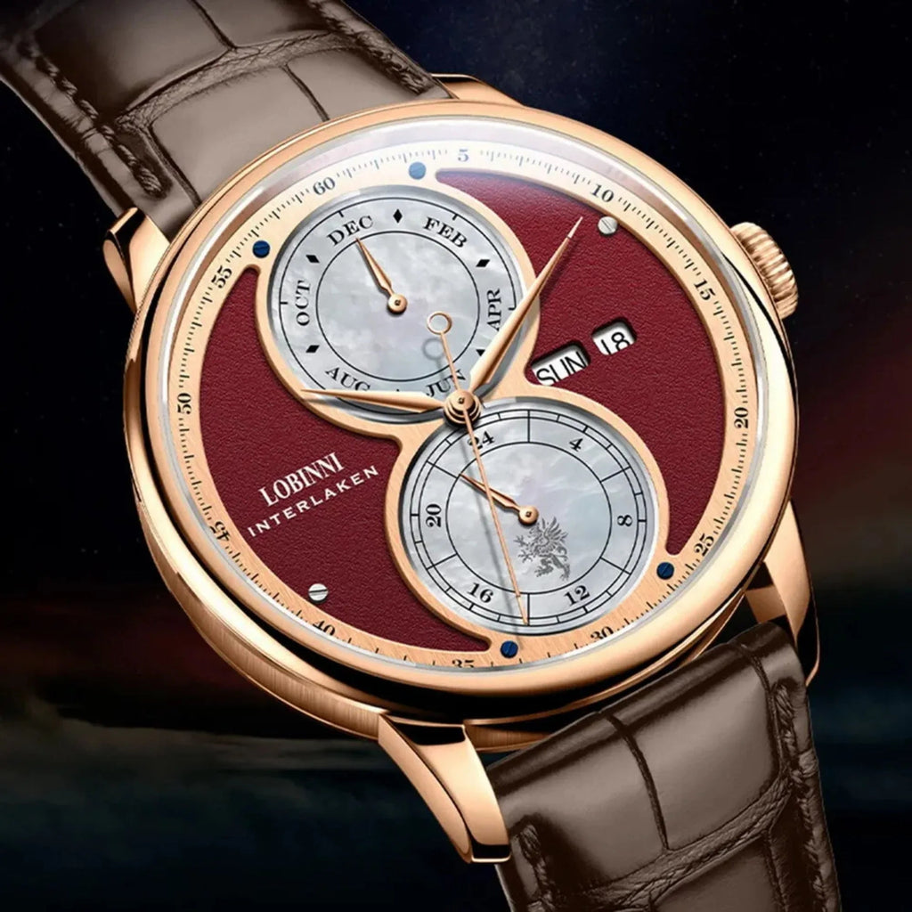 Lobinni Men's Stainless Steel Dress Automatic Mechanical Week Calendar Fashion Top Brand Luxury Watch - 18015 - DREAM WATCHES