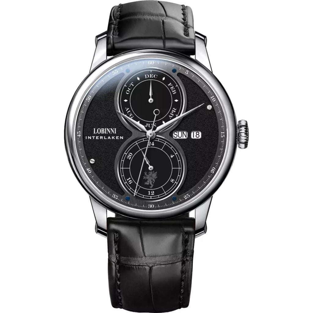 Lobinni Men's Stainless Steel Dress Automatic Mechanical Week Calendar Fashion Top Brand Luxury Watch - 18015 - DREAM WATCHES