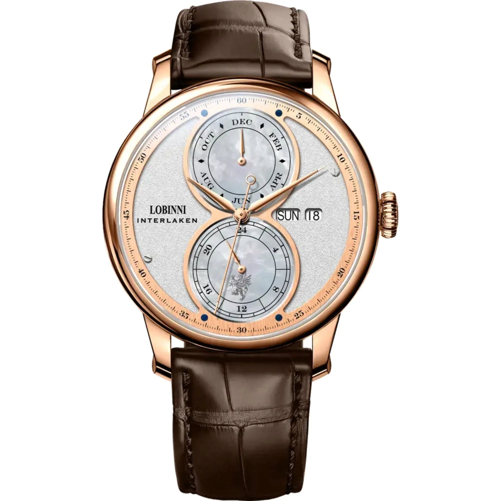 Lobinni Men's Stainless Steel Dress Automatic Mechanical Week Calendar Fashion Top Brand Luxury Watch - 18015 - DREAM WATCHES