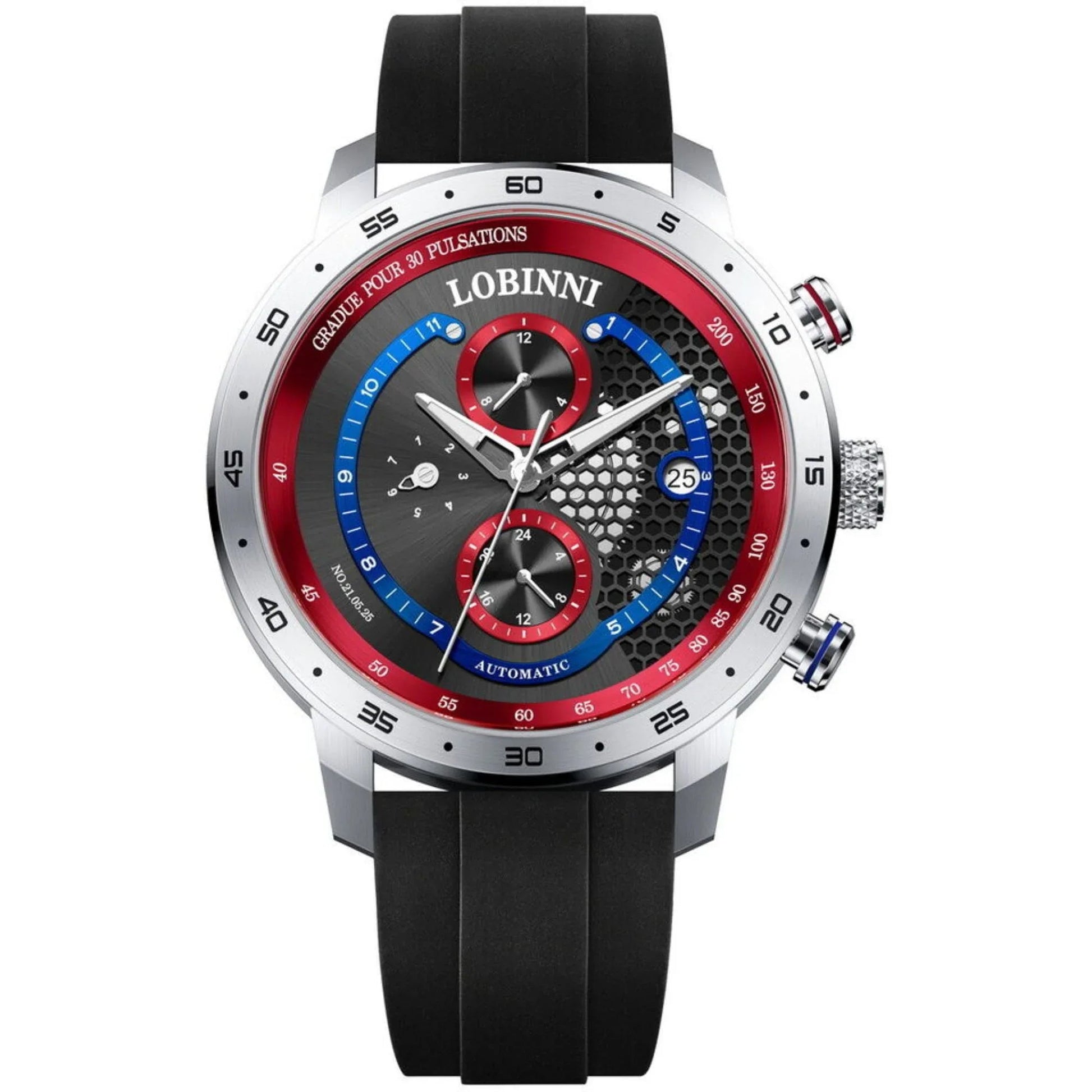LOBINNI New Sport Watches Self-wind Mechanical Automatic Watch Men 50M Waterproof Watch Rubber Strap Lumious Watch - 16063 - DREAM WATCHES
