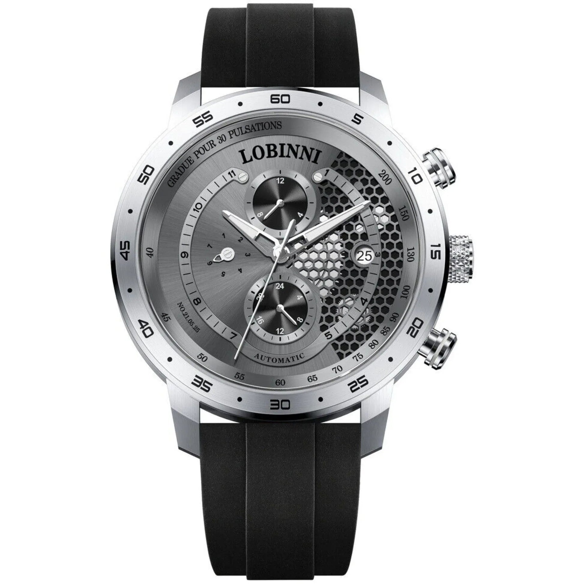 LOBINNI New Sport Watches Self-wind Mechanical Automatic Watch Men 50M Waterproof Watch Rubber Strap Lumious Watch - 16063 - DREAM WATCHES