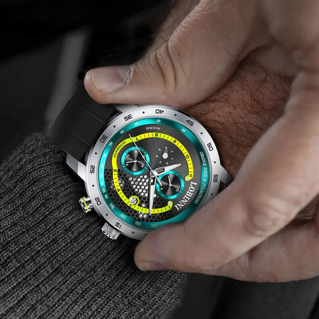 LOBINNI New Sport Watches Self-wind Mechanical Automatic Watch Men 50M Waterproof Watch Rubber Strap Lumious Watch - 16063 - DREAM WATCHES