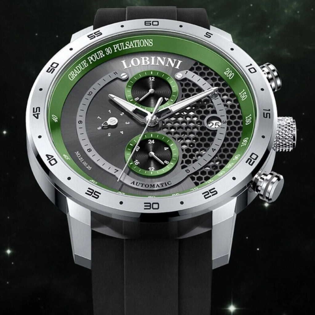 LOBINNI New Sport Watches Self-wind Mechanical Automatic Watch Men 50M Waterproof Watch Rubber Strap Lumious Watch - 16063 - DREAM WATCHES
