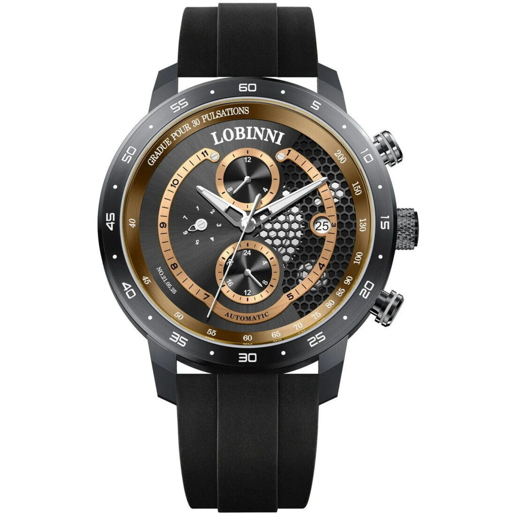 LOBINNI New Sport Watches Self-wind Mechanical Automatic Watch Men 50M Waterproof Watch Rubber Strap Lumious Watch - 16063 - DREAM WATCHES