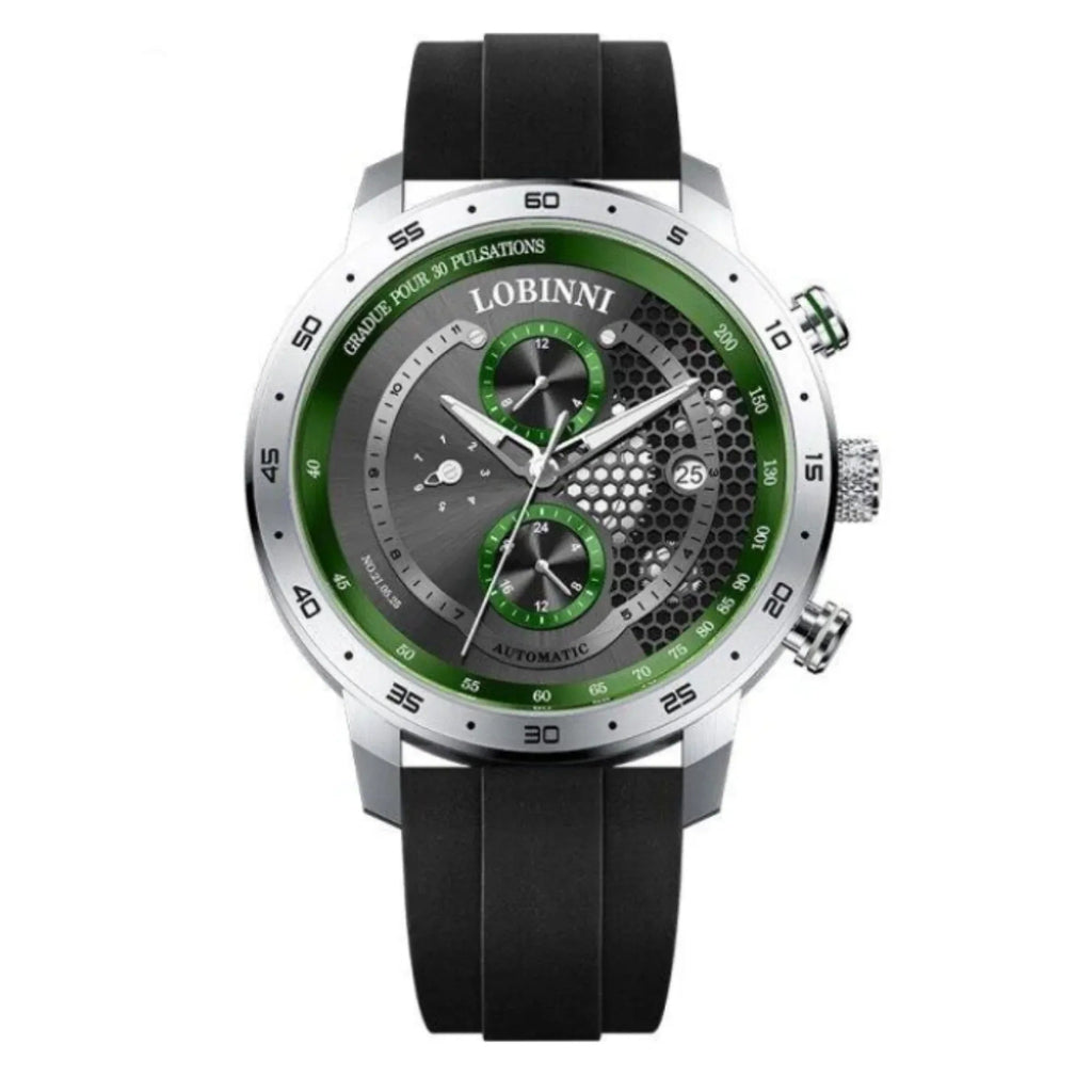 LOBINNI New Sport Watches Self-wind Mechanical Automatic Watch Men 50M Waterproof Watch Rubber Strap Lumious Watch - 16063 - DREAM WATCHES
