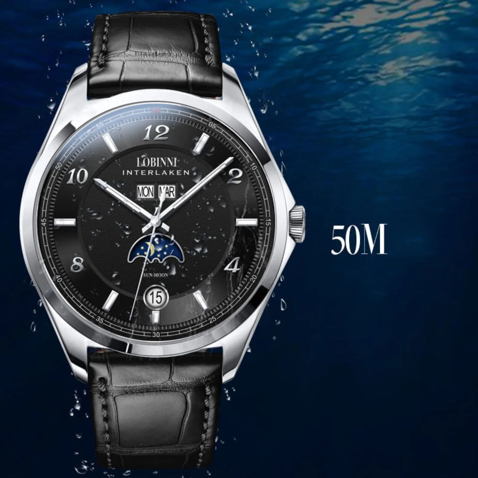 Lobinni Original Design Automatic Men's Watch Top Luxury Brand Business montre homme Seagull Men's Mechanical Watch - 18016 - DREAM WATCHES