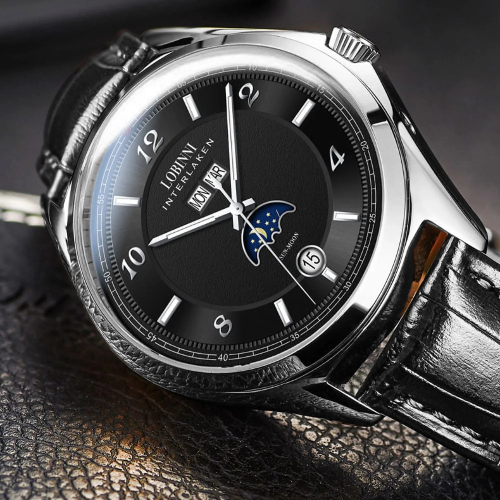 Lobinni Original Design Automatic Men's Watch Top Luxury Brand Business montre homme Seagull Men's Mechanical Watch - 18016 - DREAM WATCHES