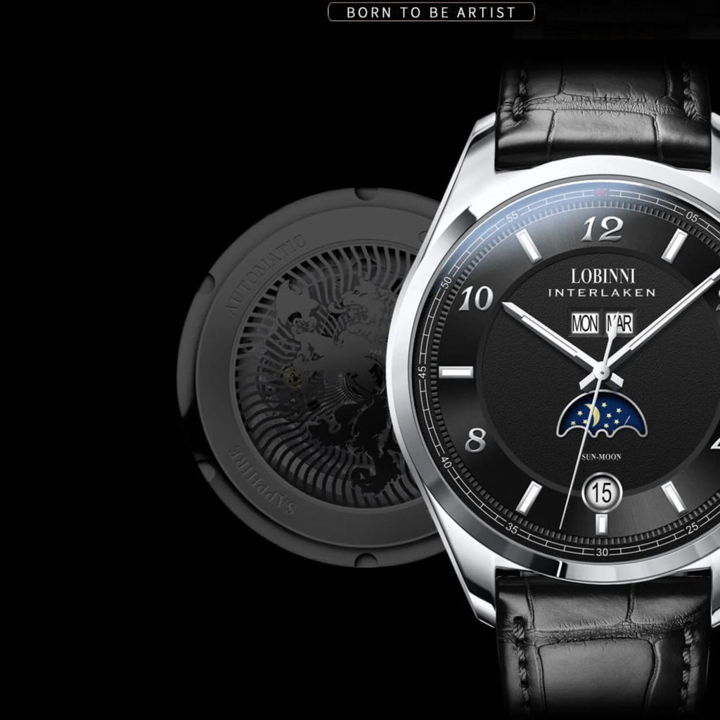 Lobinni Original Design Automatic Men's Watch Top Luxury Brand Business montre homme Seagull Men's Mechanical Watch - 18016 - DREAM WATCHES