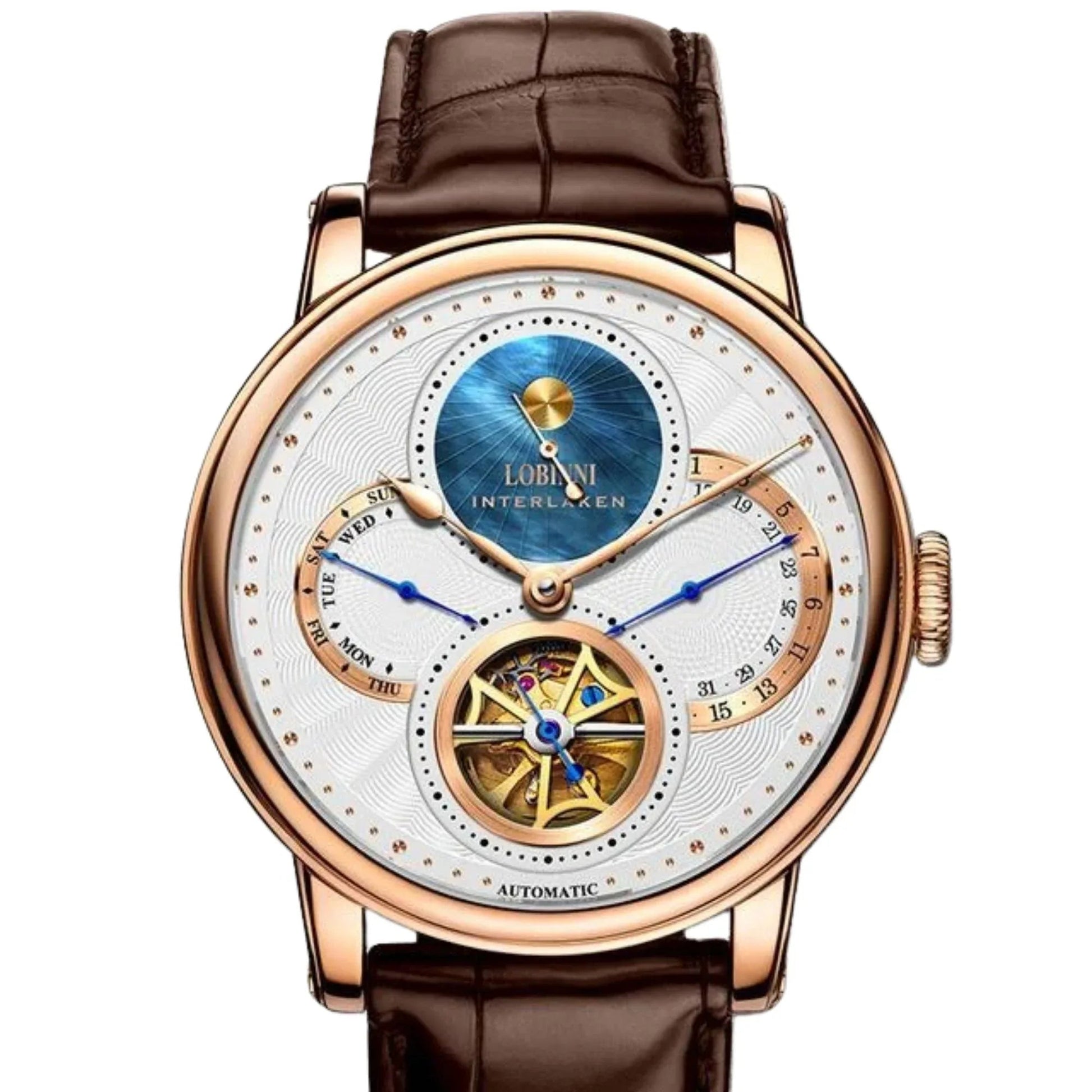 Lobinni skeleton mechanical watch luxury brand wristwatches automatic mechanical watch wrist for men - 16015 - DREAM WATCHES