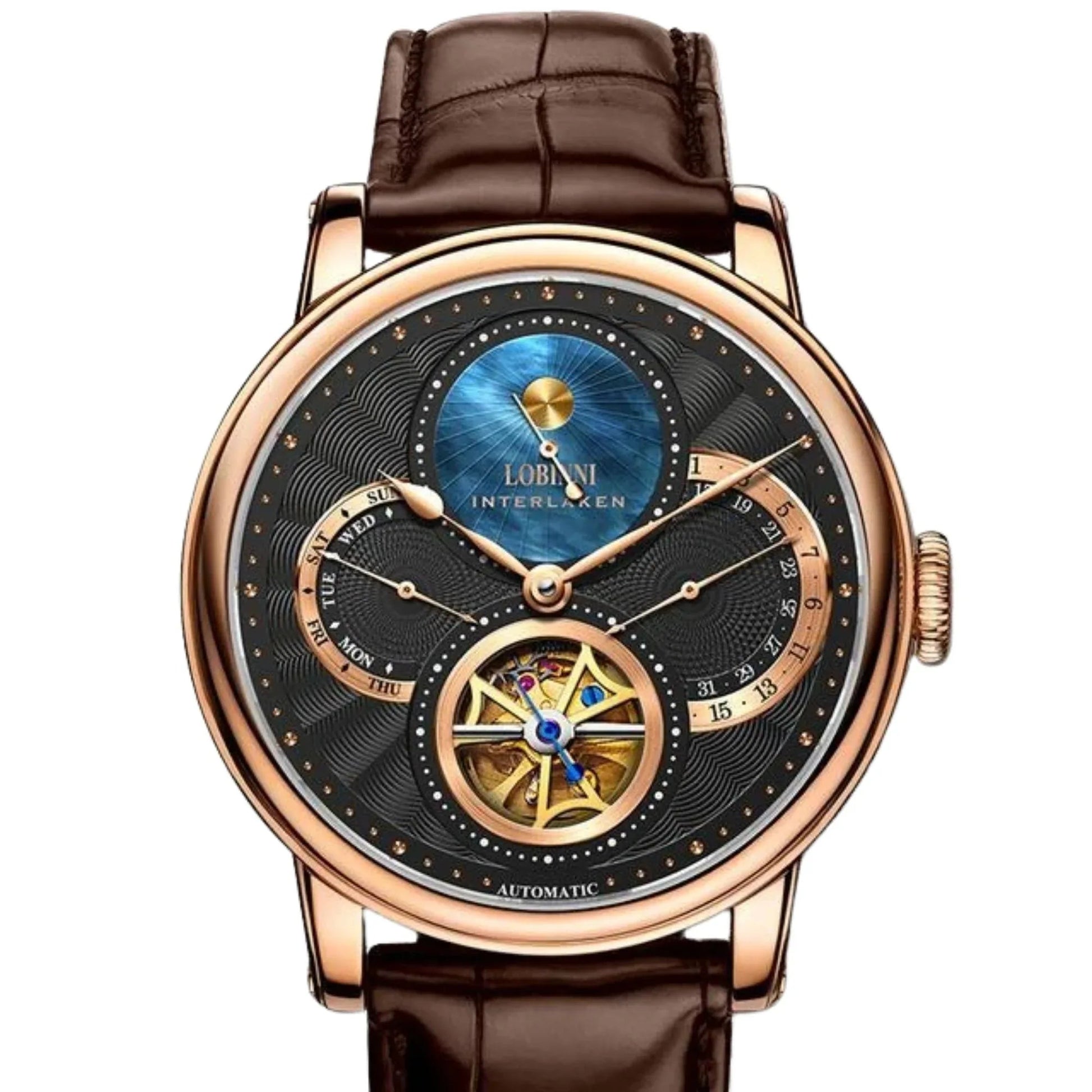 Lobinni skeleton mechanical watch luxury brand wristwatches automatic mechanical watch wrist for men - 16015 - DREAM WATCHES