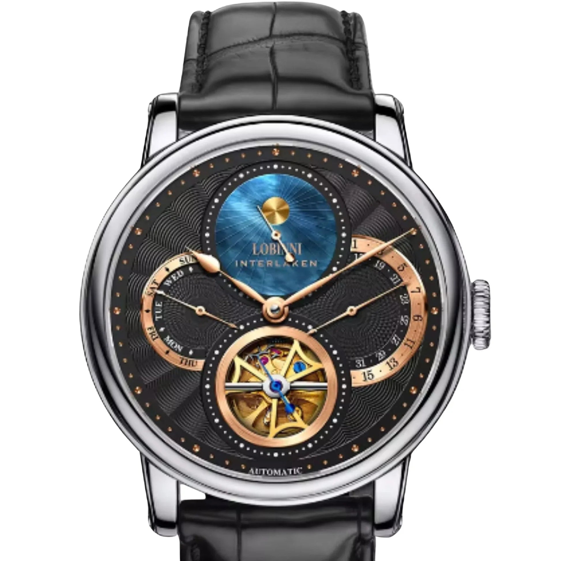 Lobinni skeleton mechanical watch luxury brand wristwatches automatic mechanical watch wrist for men - 16015 - DREAM WATCHES
