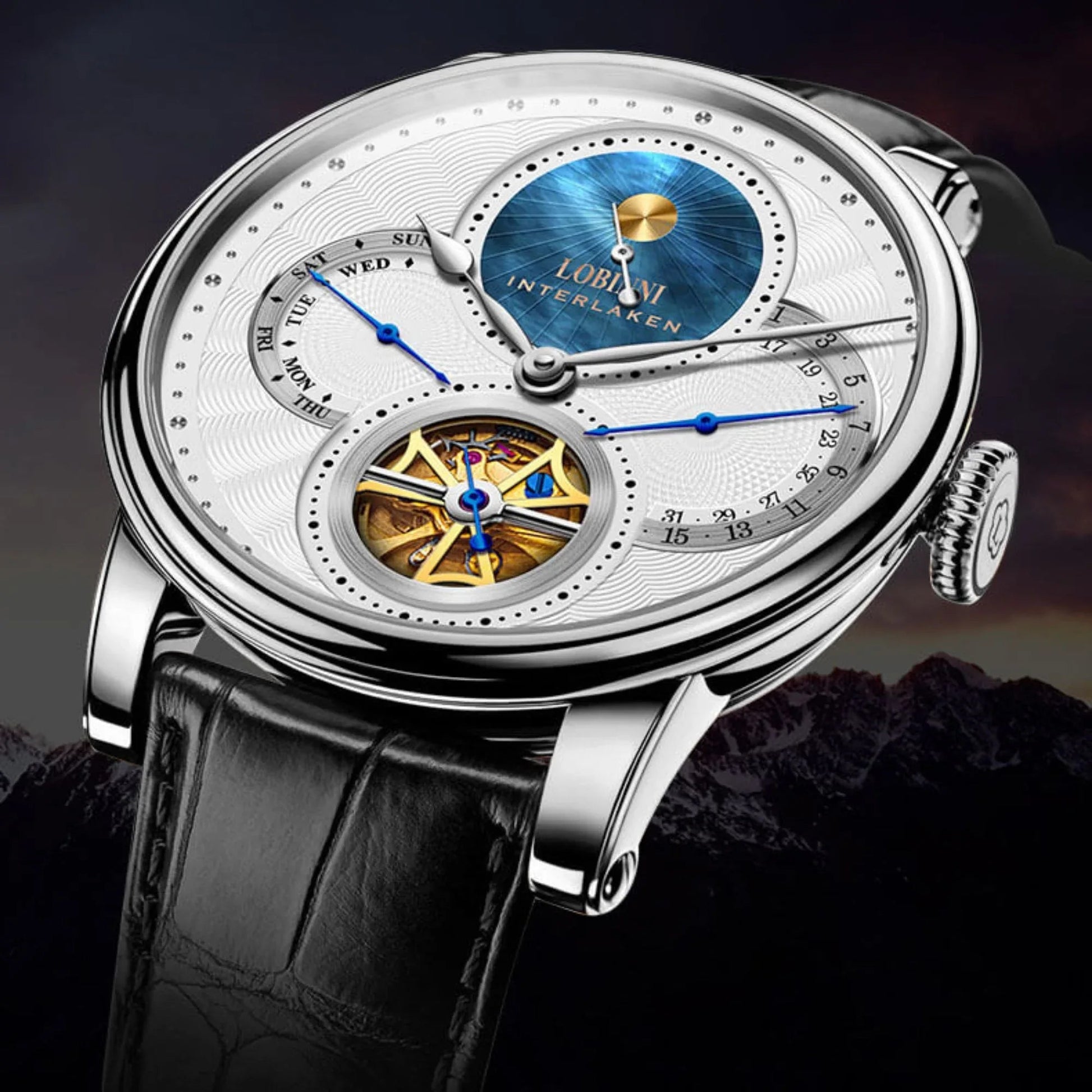 Lobinni skeleton mechanical watch luxury brand wristwatches automatic mechanical watch wrist for men - 16015 - DREAM WATCHES