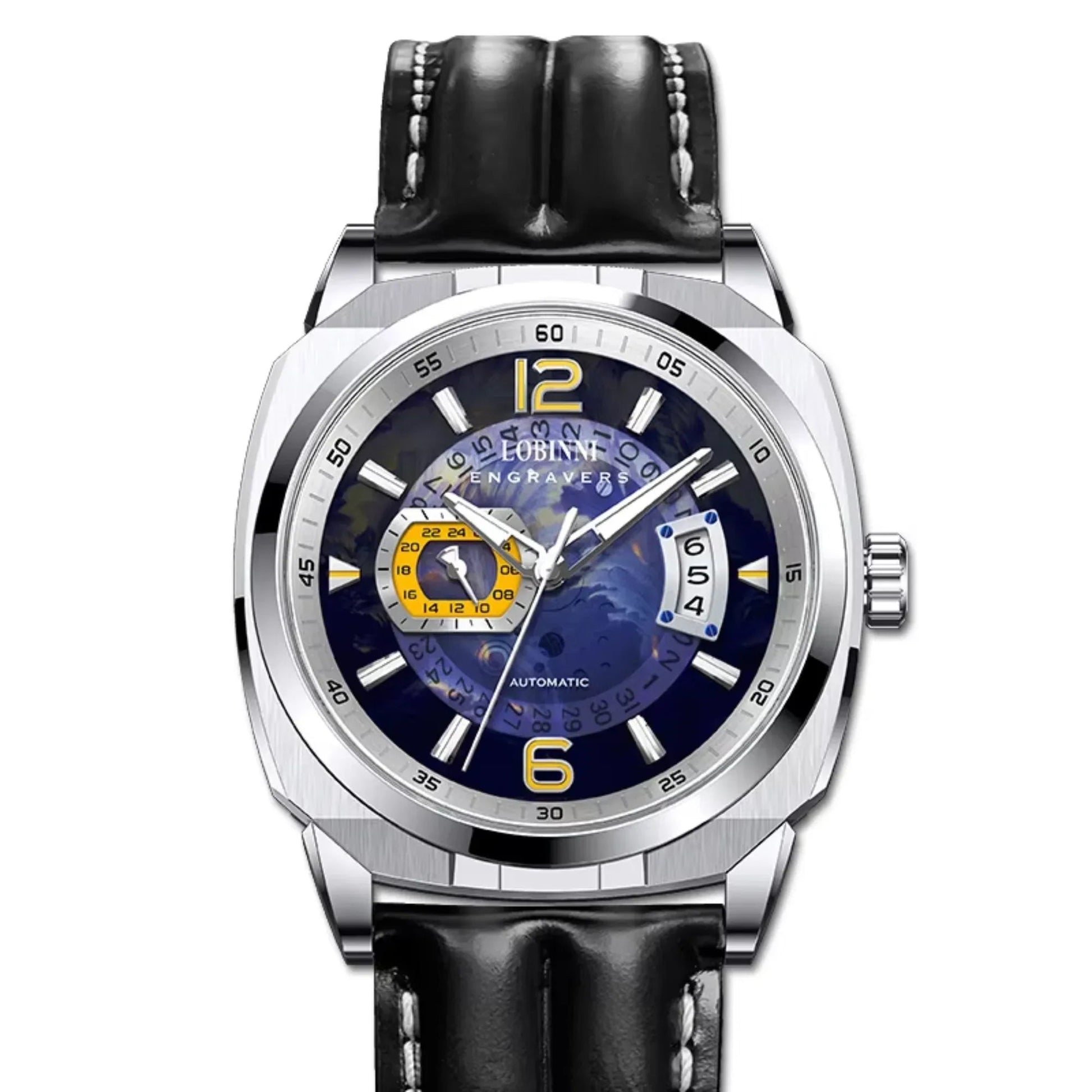 Lobinni sports watch men's square luminous pointer automatic mechanical watch - 16070 - DREAM WATCHES