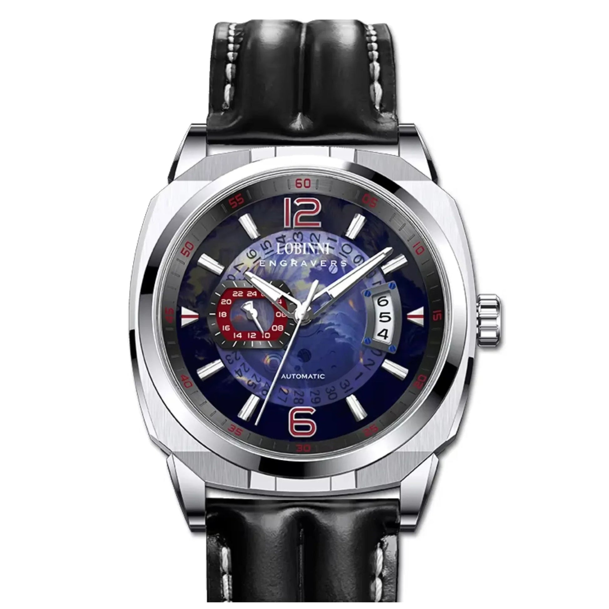 Lobinni sports watch men's square luminous pointer automatic mechanical watch - 16070 - DREAM WATCHES