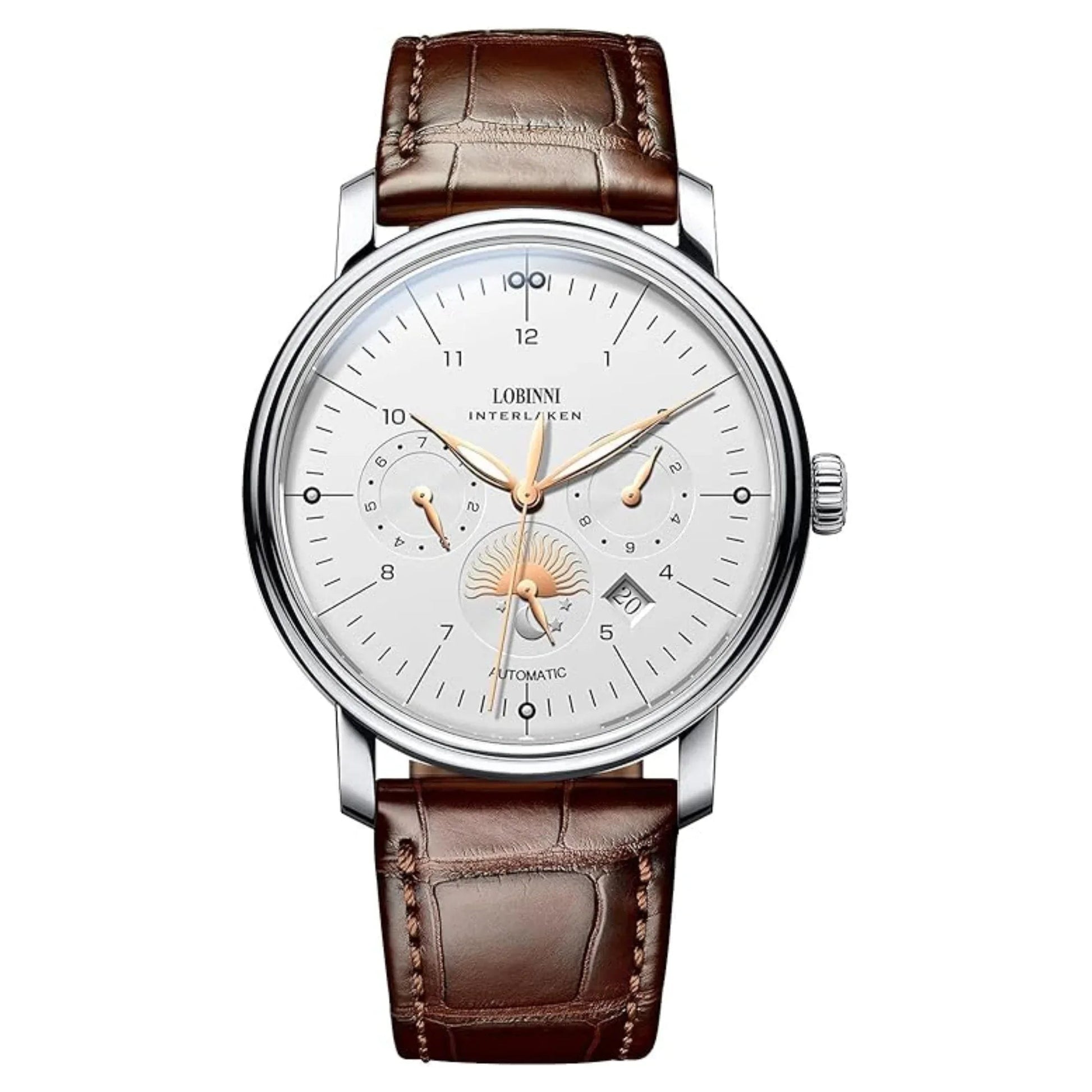 LOBINNI Top Brand Mechanical Watch Sapphire Glass Waterproof 50M Stainless Steel Automatic Watch Luxury Date Week Men Watches- 15008 - DREAM WATCHES