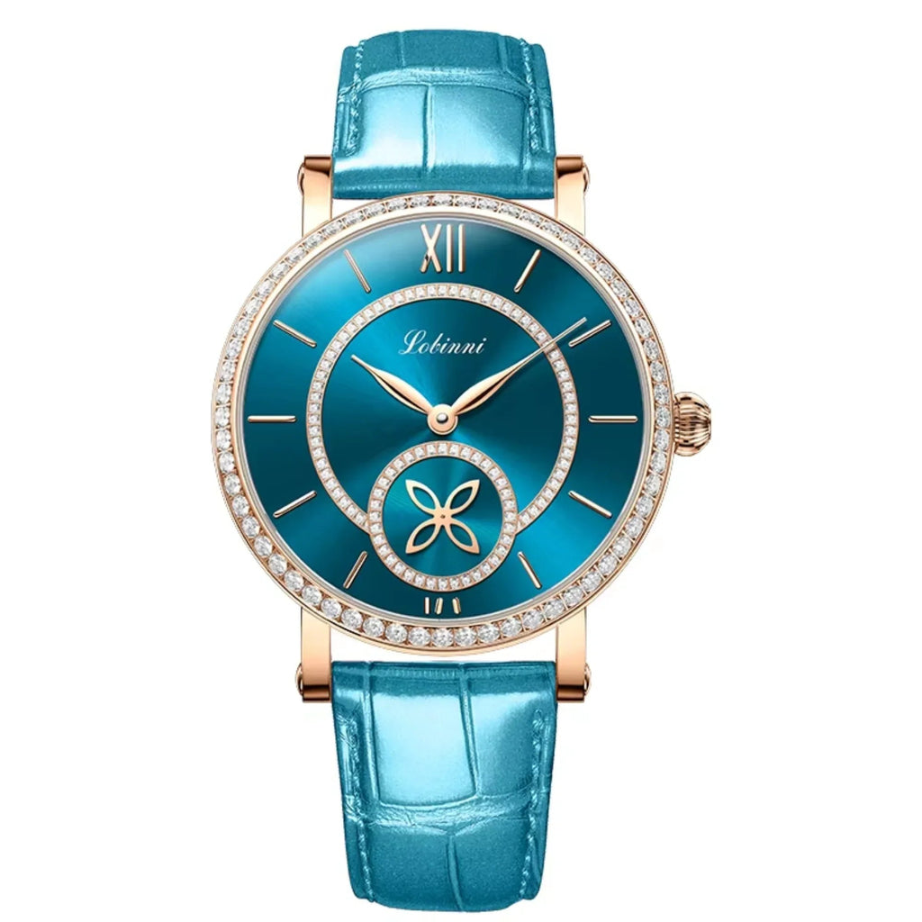 LOBINNI Watch For Women Sunray-Dial Zircon Seagull Movement Automatic Mechanical Wrist Watch Woman - 2073 - DREAM WATCHES