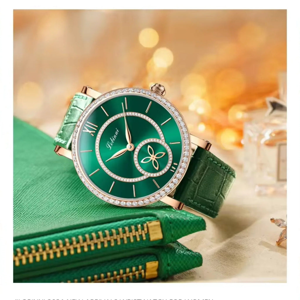 LOBINNI Watch For Women Sunray-Dial Zircon Seagull Movement Automatic Mechanical Wrist Watch Woman - 2073 - DREAM WATCHES