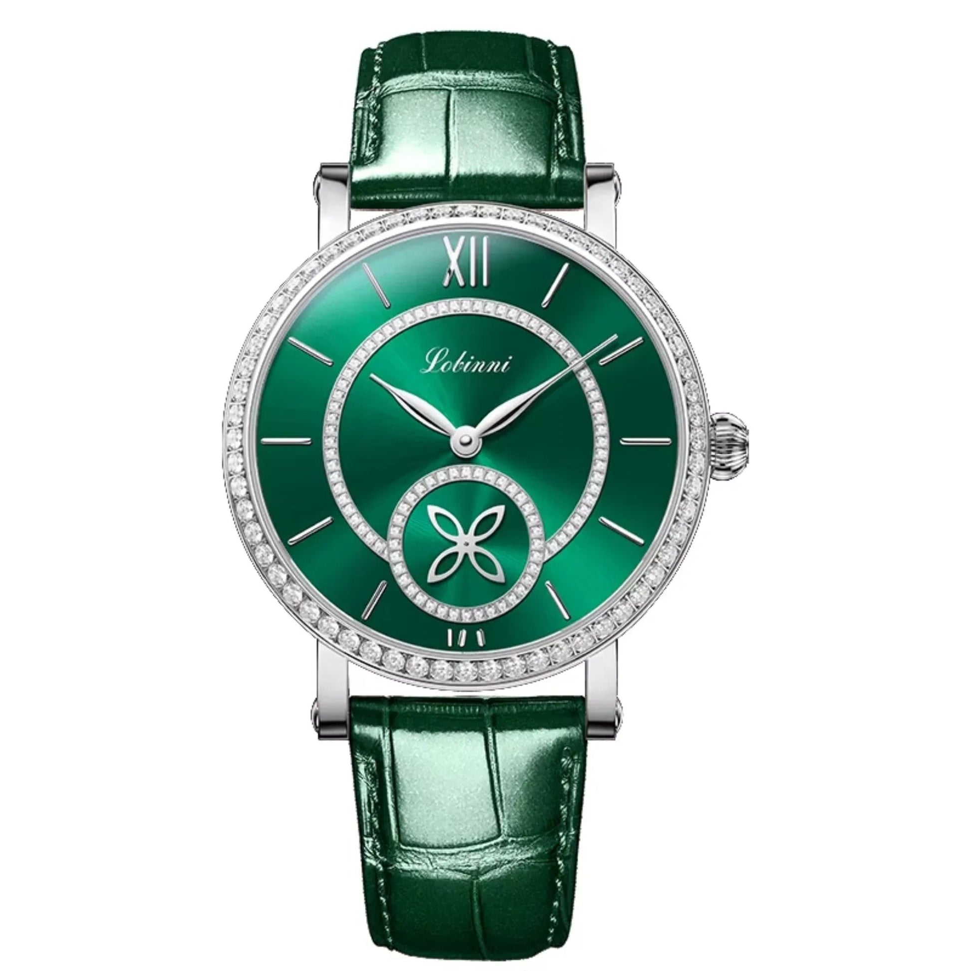 LOBINNI Watch For Women Sunray-Dial Zircon Seagull Movement Automatic Mechanical Wrist Watch Woman - 2073 - DREAM WATCHES