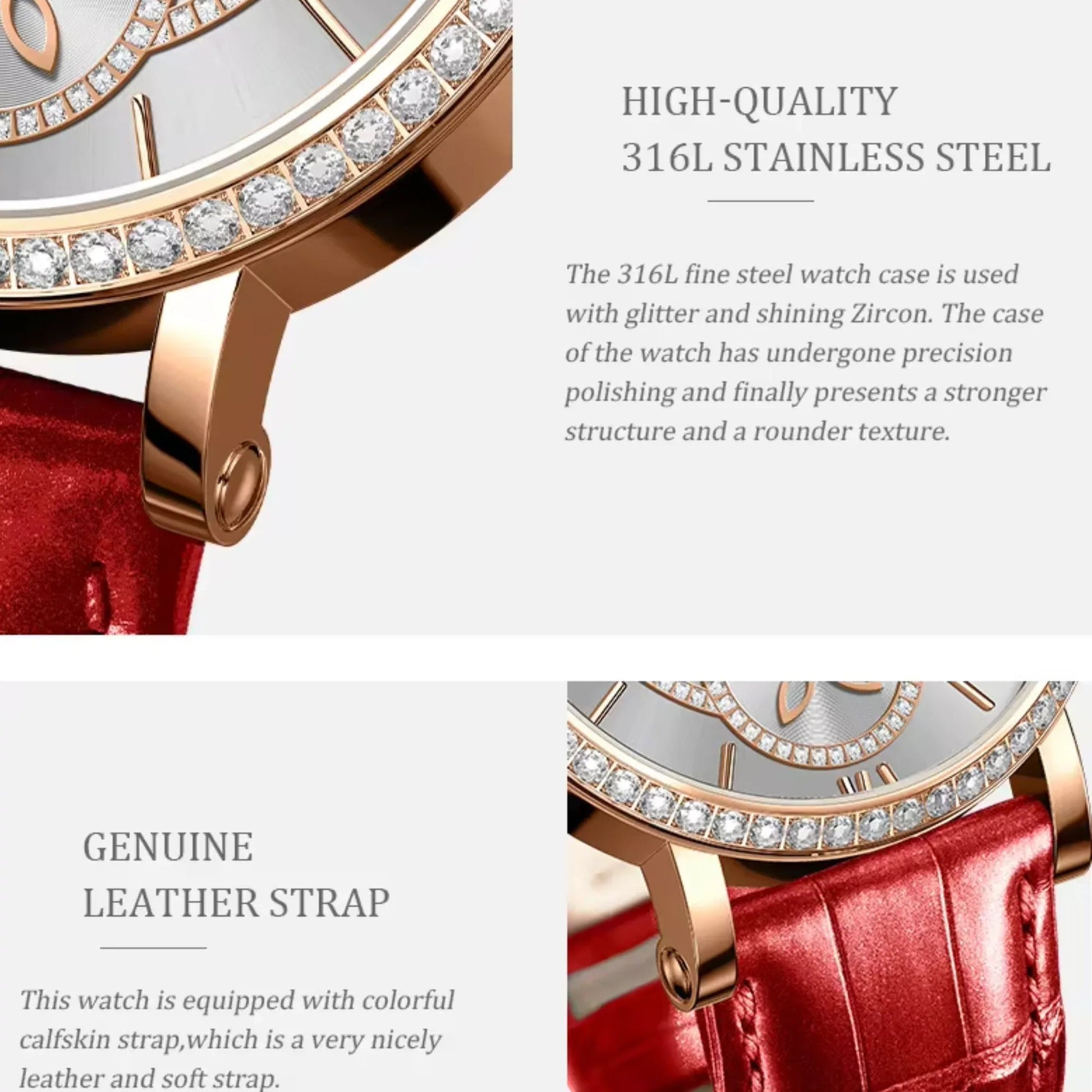 LOBINNI Watch For Women Sunray-Dial Zircon Seagull Movement Automatic Mechanical Wrist Watch Woman - 2073 - DREAM WATCHES