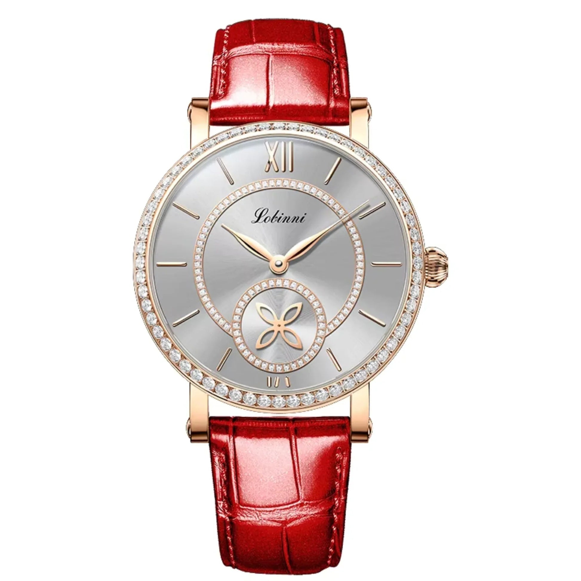 LOBINNI Watch For Women Sunray-Dial Zircon Seagull Movement Automatic Mechanical Wrist Watch Woman - 2073 - DREAM WATCHES
