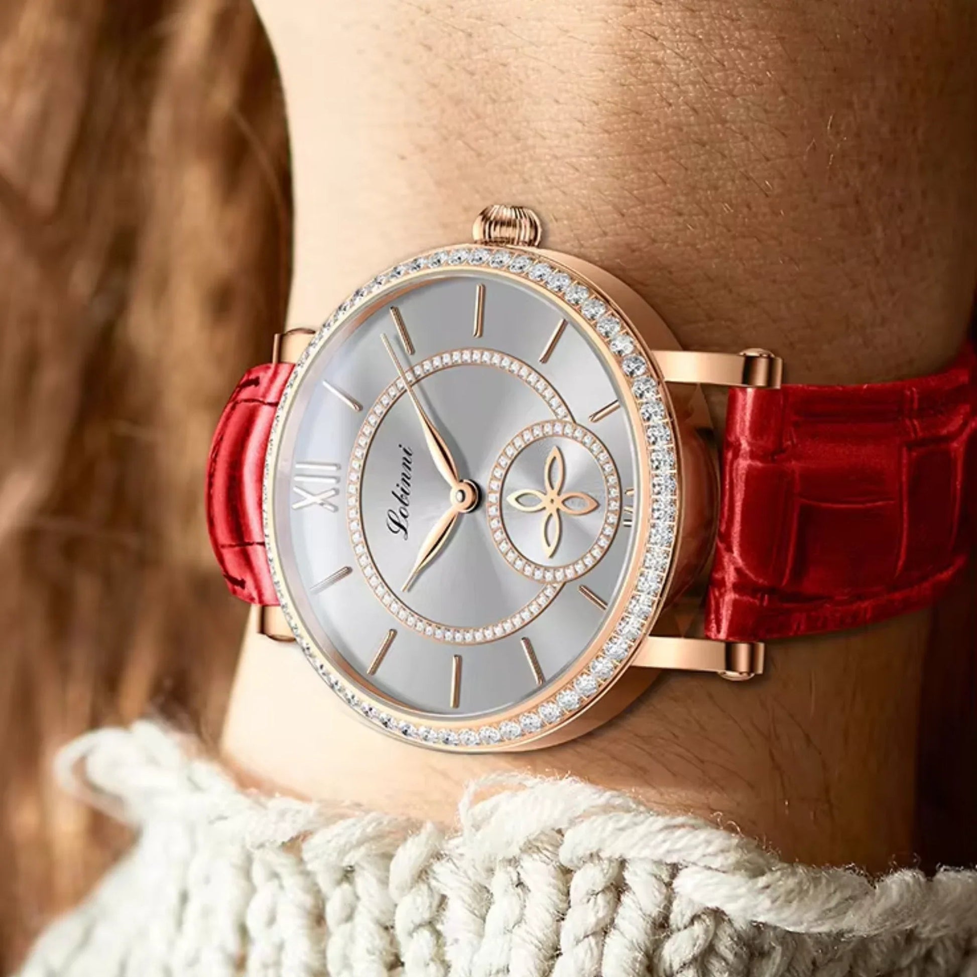 LOBINNI Watch For Women Sunray-Dial Zircon Seagull Movement Automatic Mechanical Wrist Watch Woman - 2073 - DREAM WATCHES
