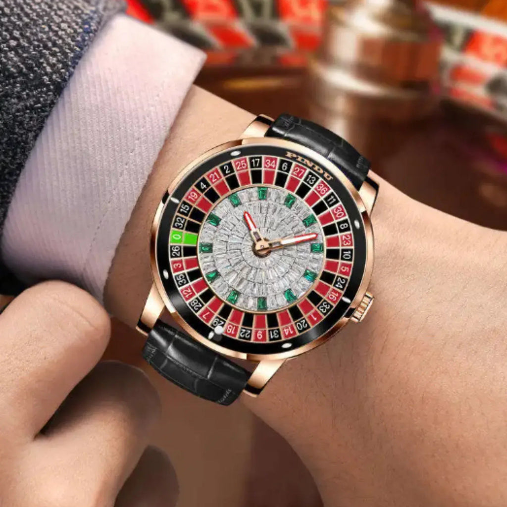 Luxury Casino Watch with Seiko NH-35 Automatic movement Crystal Diamond Watches Rotating Disk Mens Mechanical watch Roulette - DREAM WATCHES
