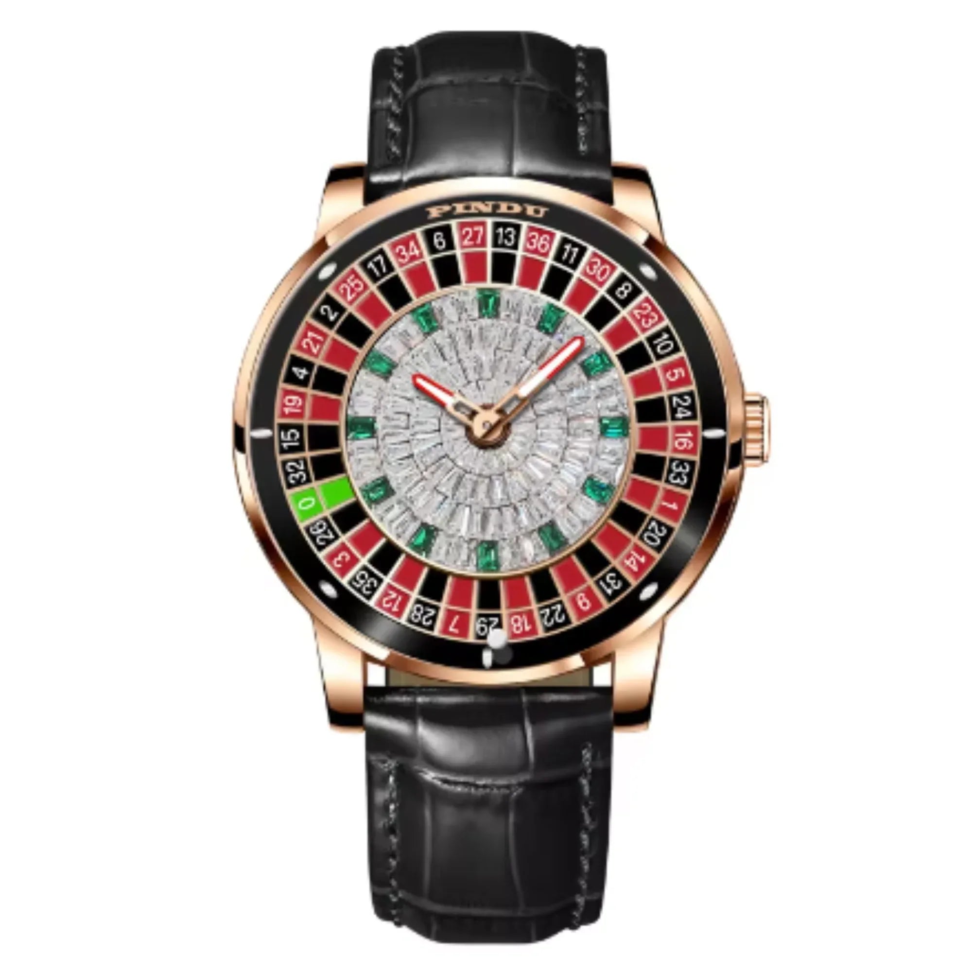 Luxury Casino Watch with Seiko NH-35 Automatic movement Crystal Diamond Watches Rotating Disk Mens Mechanical watch Roulette - DREAM WATCHES