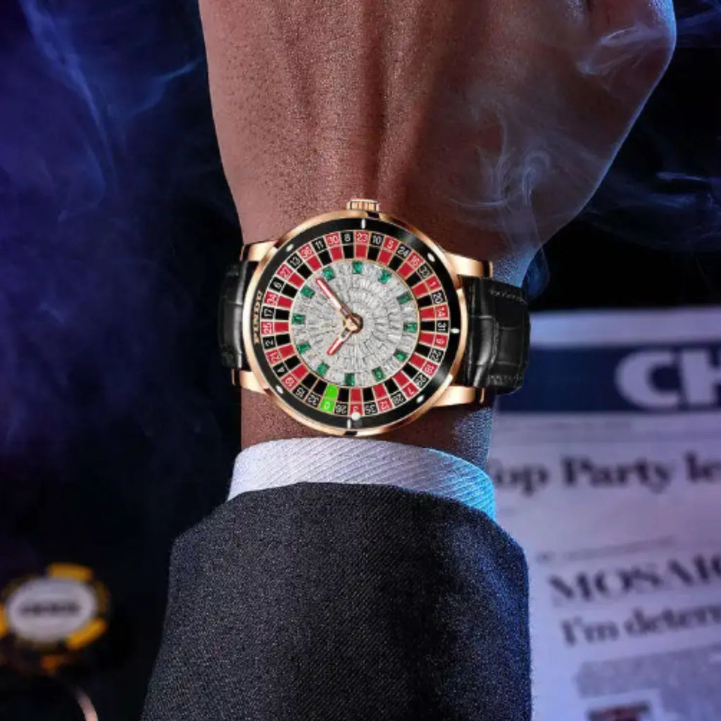 Luxury Casino Watch with Seiko NH-35 Automatic movement Crystal Diamond Watches Rotating Disk Mens Mechanical watch Roulette - DREAM WATCHES