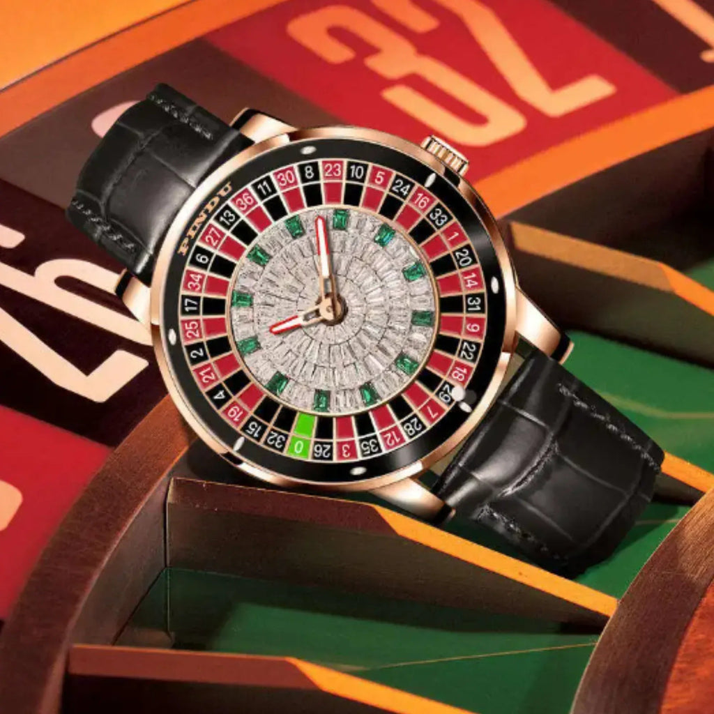 Luxury Casino Watch with Seiko NH-35 Automatic movement Crystal Diamond Watches Rotating Disk Mens Mechanical watch Roulette - DREAM WATCHES