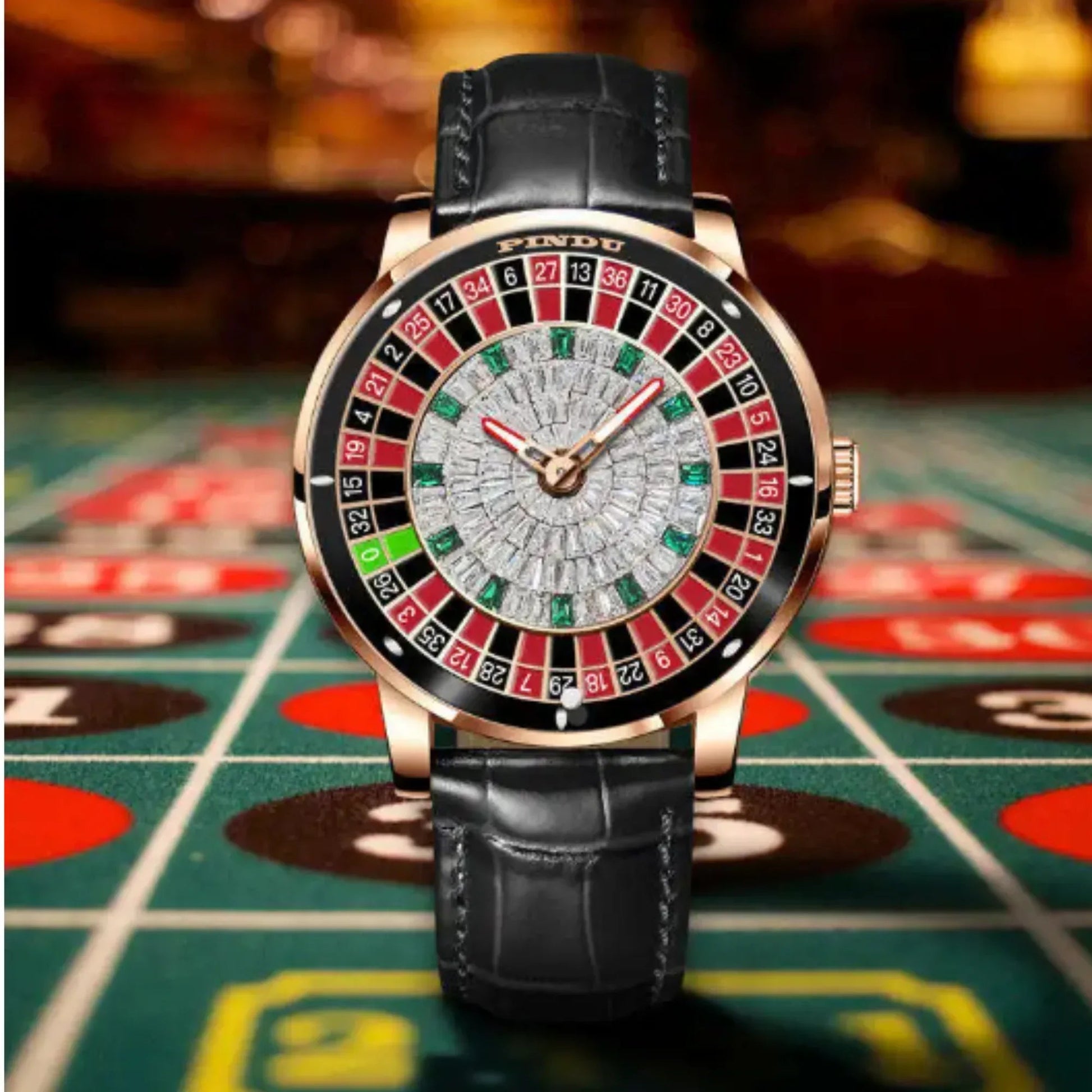Luxury Casino Watch with Seiko NH-35 Automatic movement Crystal Diamond Watches Rotating Disk Mens Mechanical watch Roulette - DREAM WATCHES
