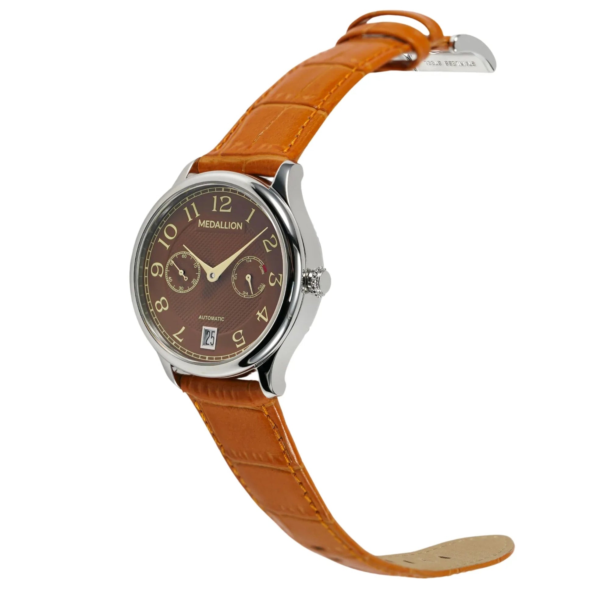 MEDALLION "Symphony" Mens 40 mm Automatic - Enamel Brown - DREAM WATCHES