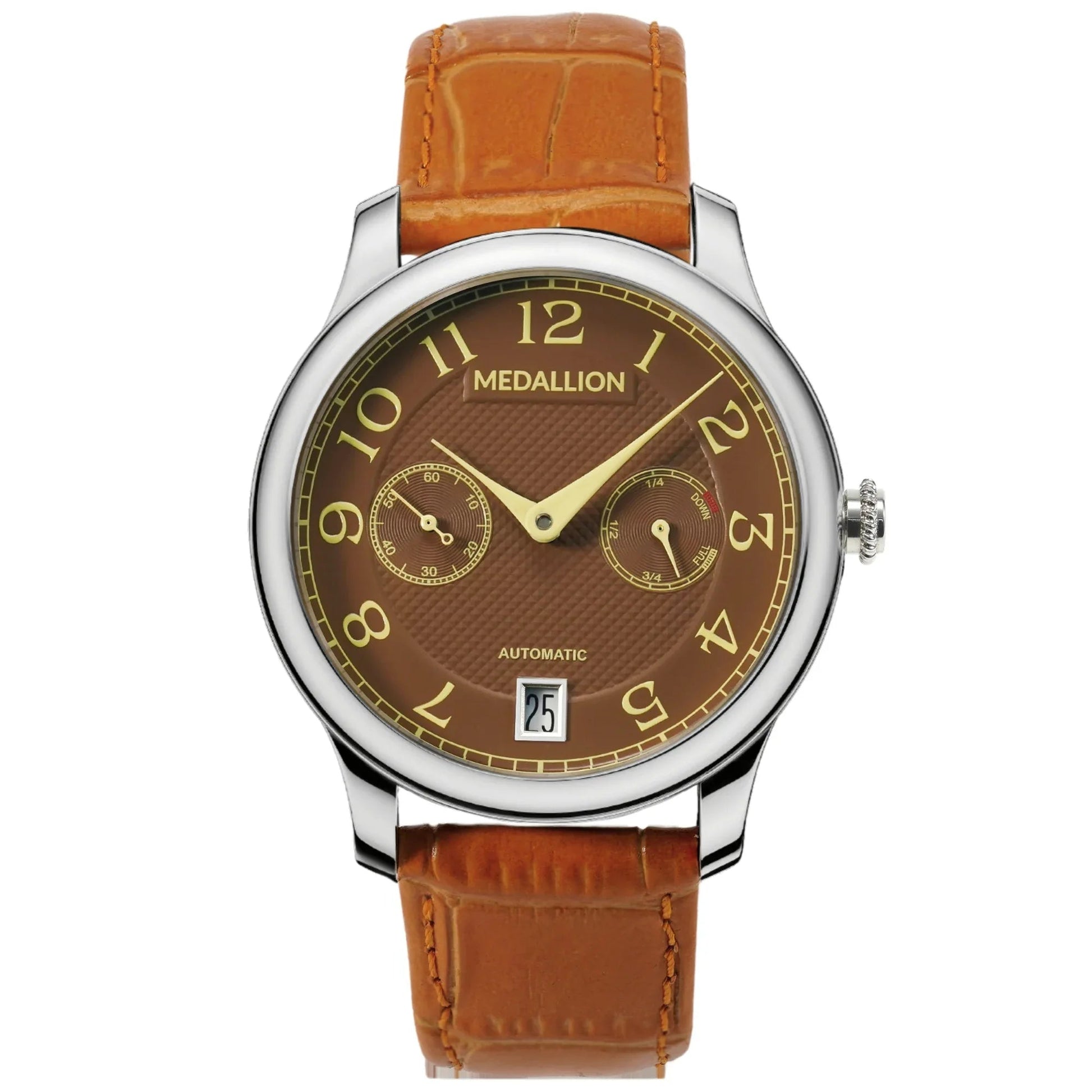 MEDALLION "Symphony" Mens 40 mm Automatic - Enamel Brown - DREAM WATCHES