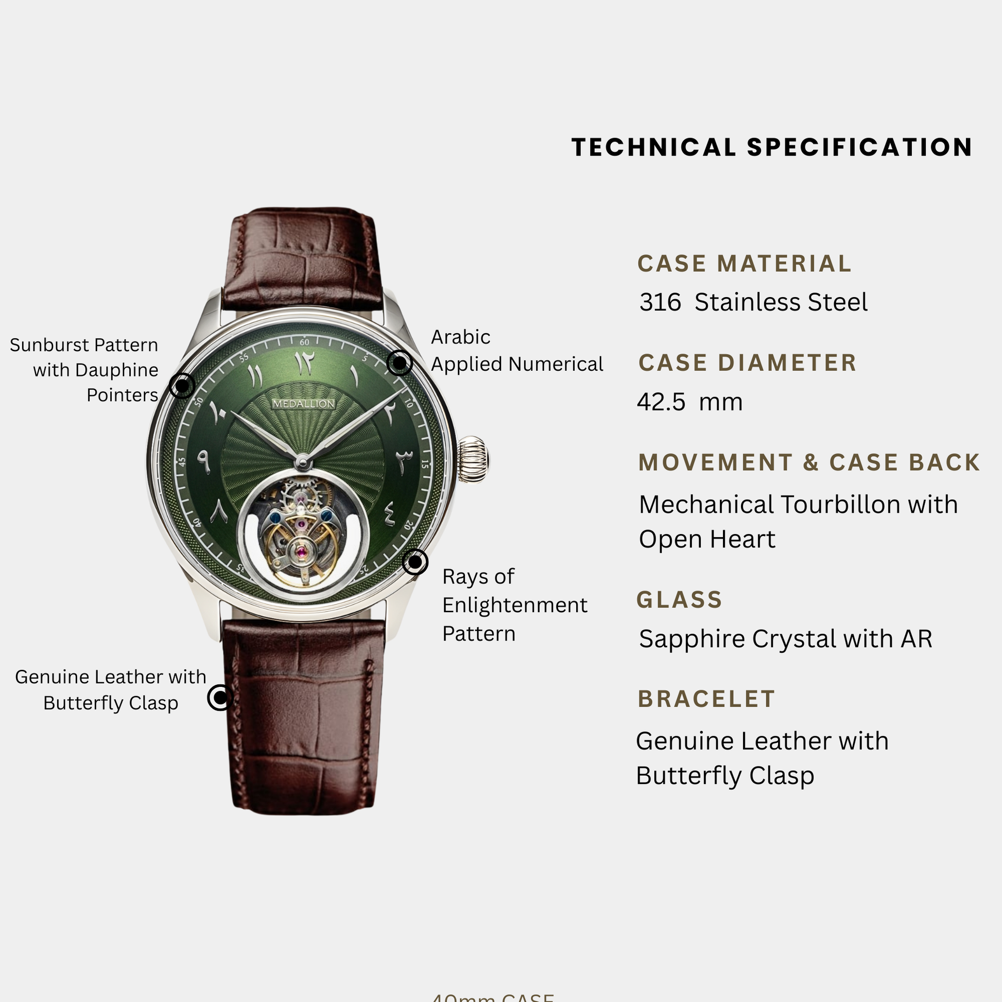 MEDALLION Grand Tourbillon Emerald Arabic - DREAM WATCHES