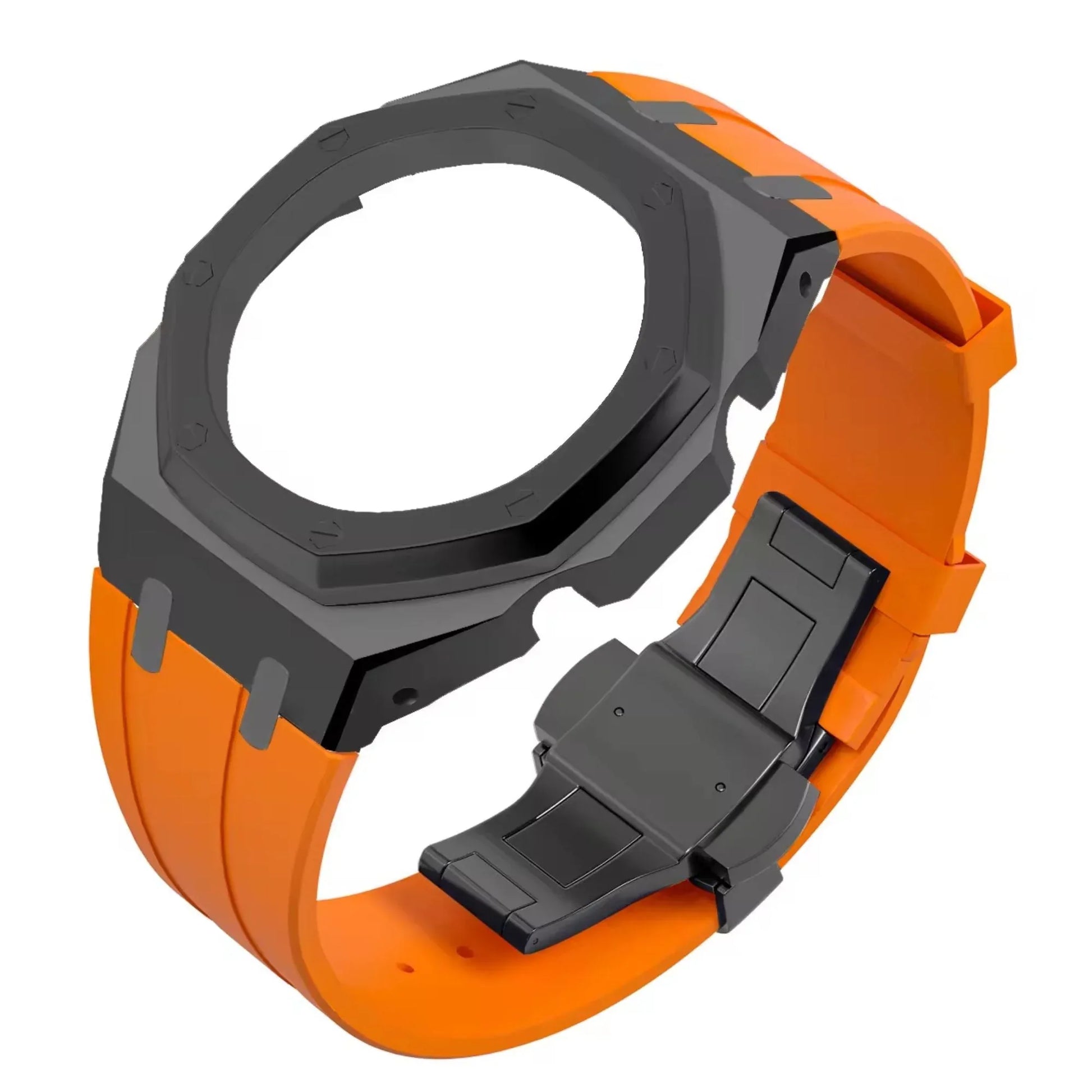 Metal Mod Kit Watchband and Metal Case for G-shock GA-2100 and GA-2110/BA-2100 Casioak (Black Metal Case) - DREAM WATCHES