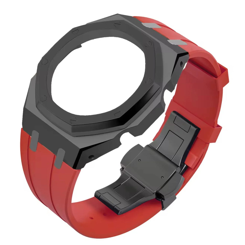 Metal Mod Kit Watchband and Metal Case for G-shock GA-2100 and GA-2110/BA-2100 Casioak (Black Metal Case) - DREAM WATCHES