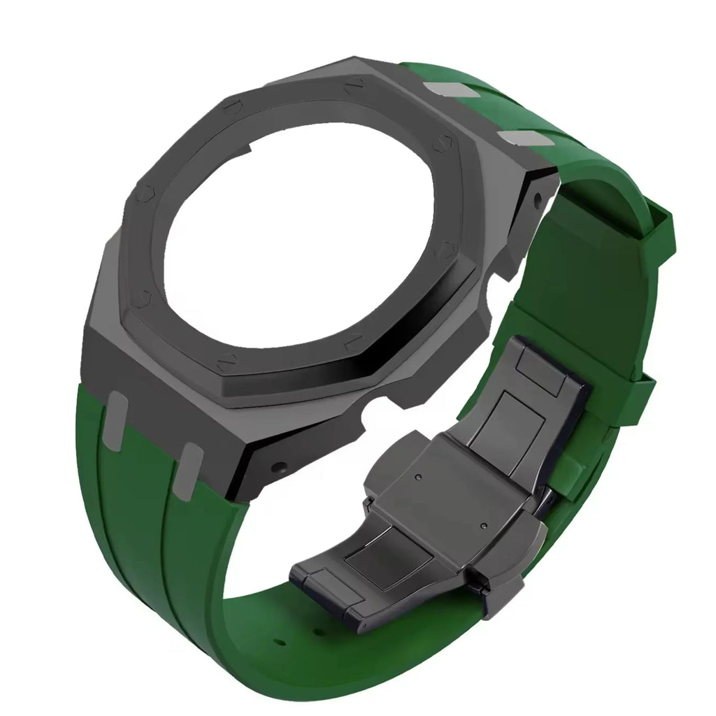Metal Mod Kit Watchband and Metal Case for G-shock GA-2100 and GA-2110/BA-2100 Casioak (Black Metal Case) - DREAM WATCHES