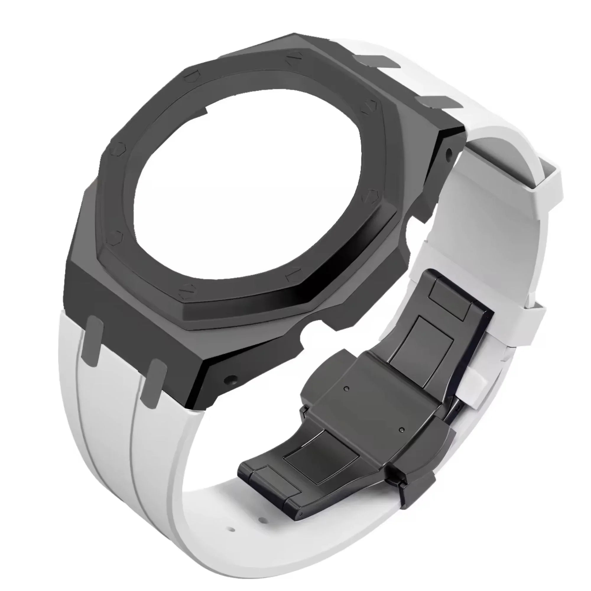 Metal Mod Kit Watchband and Metal Case for G-shock GA-2100 and GA-2110/BA-2100 Casioak (Black Metal Case) - DREAM WATCHES